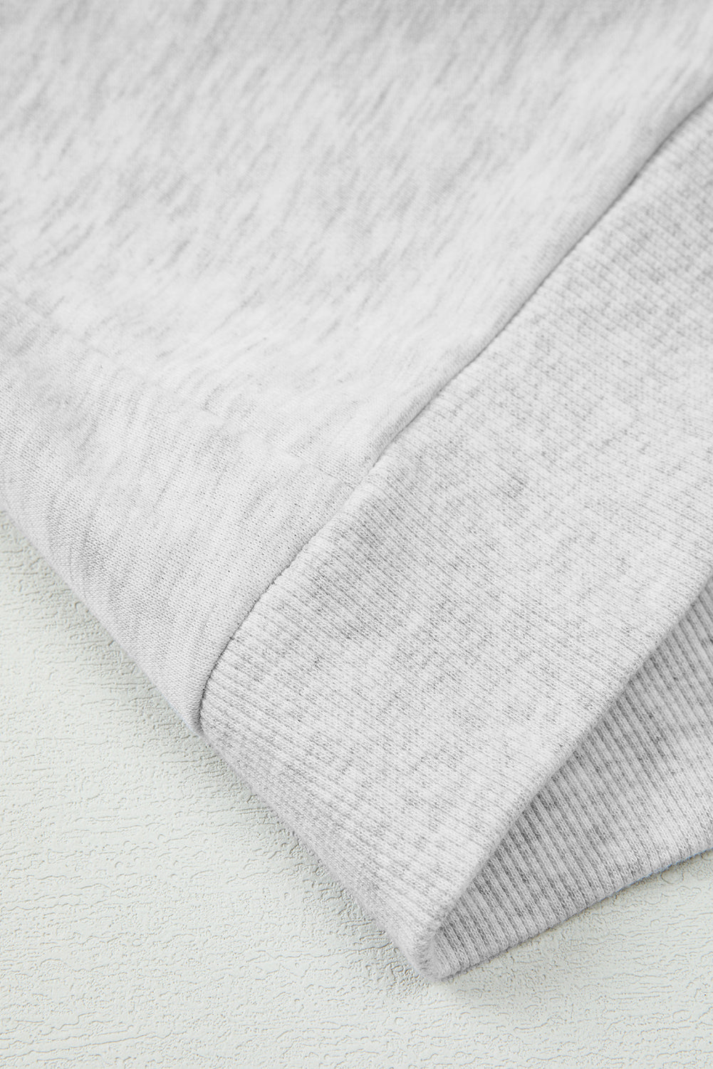 Light Grey Bow Embroidered Detail Puff Sleeve Pullover 2pcs Short Set (Warehouse Exclusives)