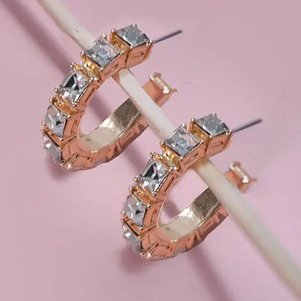 Rhinestone Hoop Earrings