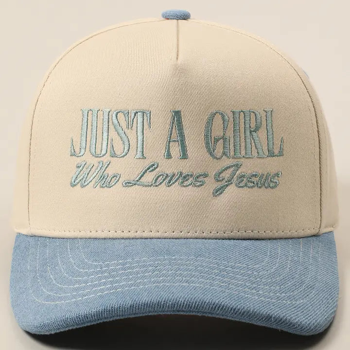 Just A Girl Who Loves Jesus Embroidery Trucker Hat