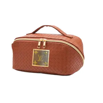 Upcycled LV Travel Makeup Case (LV Logo is Authentic and has been repurposed onto a new bag)