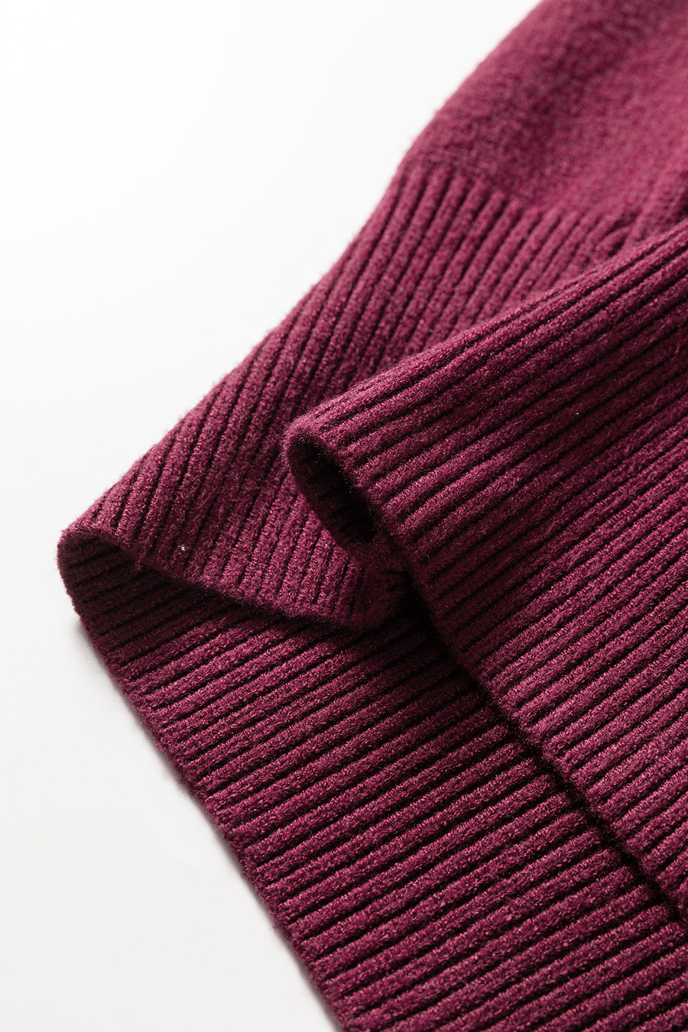 Modern Grace burgundy short sleeve sweater with contrast trim and V-neck, perfect for stylish casual wear.
