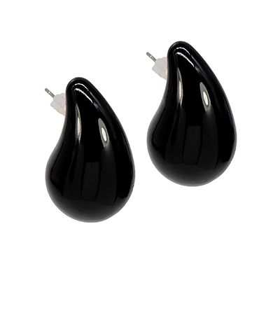Color coated teardrop earrings in six vibrant shades featuring modern design from Modern Grace, displayed on a white background.