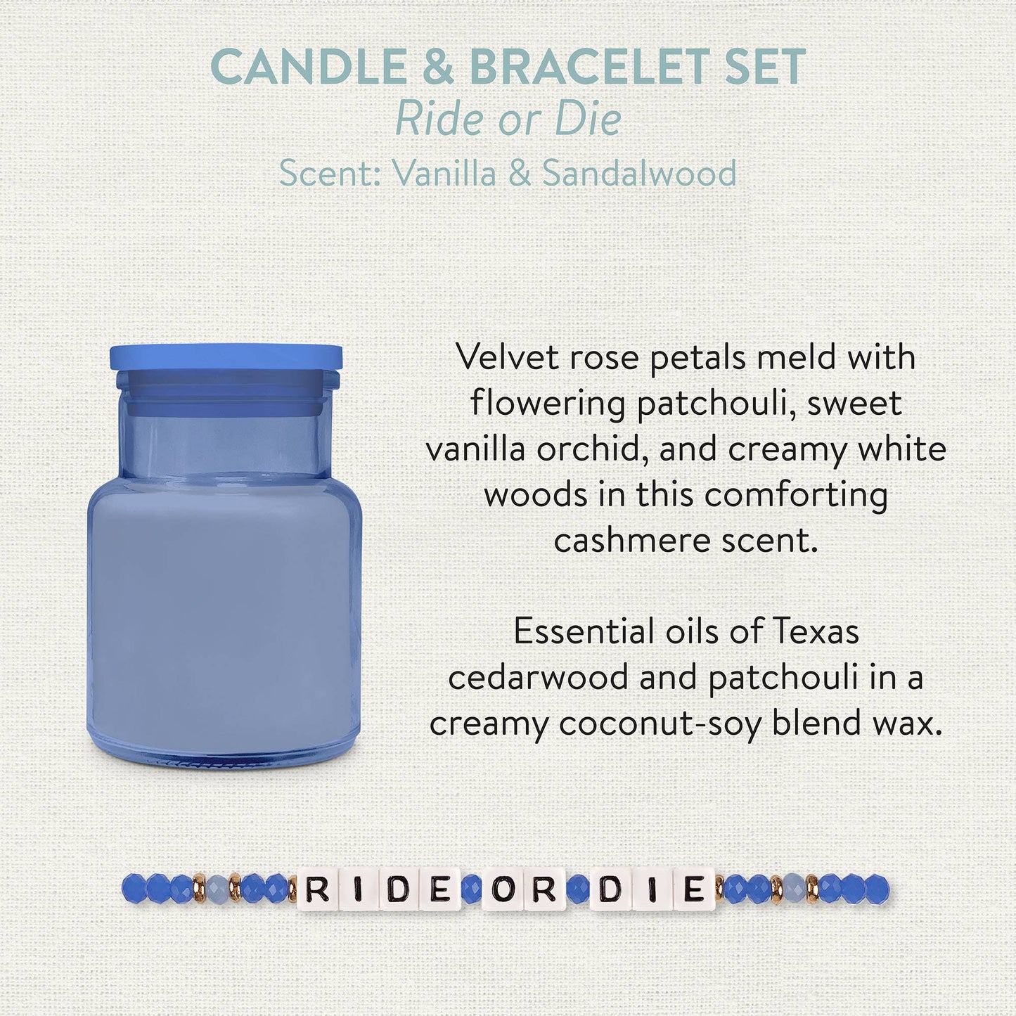 Ride or Die Candle & Bracelet Set