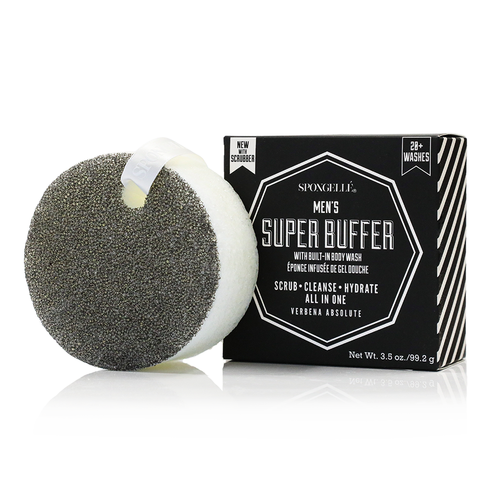 Spongelle 20+ Men's Super Buffer | Black Scrubber (Warehouse Exclusives-Online Only)