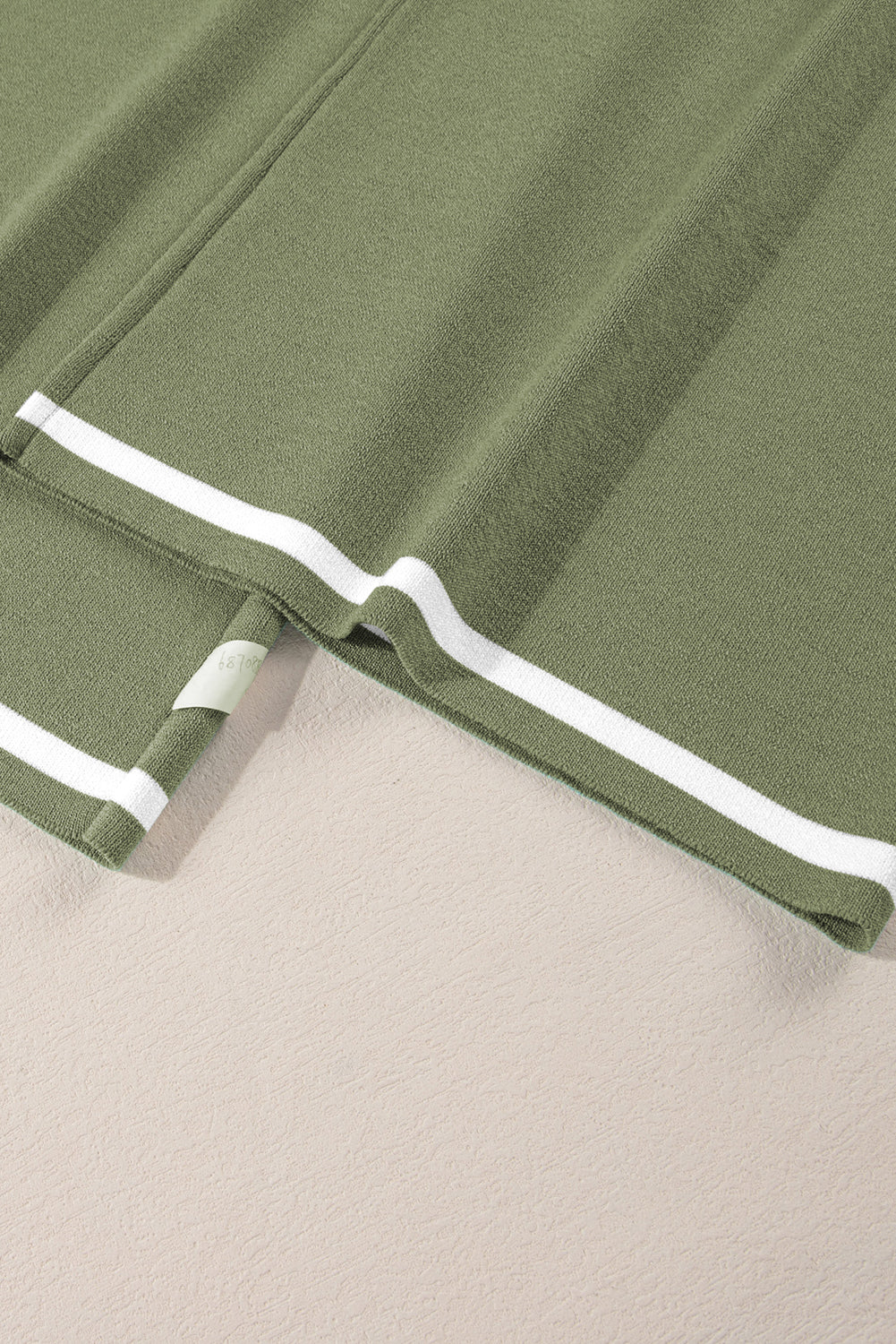 Green Trim Half Sleeve Top Drawstring Pants Loose 2pcs Sweater Suit (Online Only- Warehouse Exclusive)