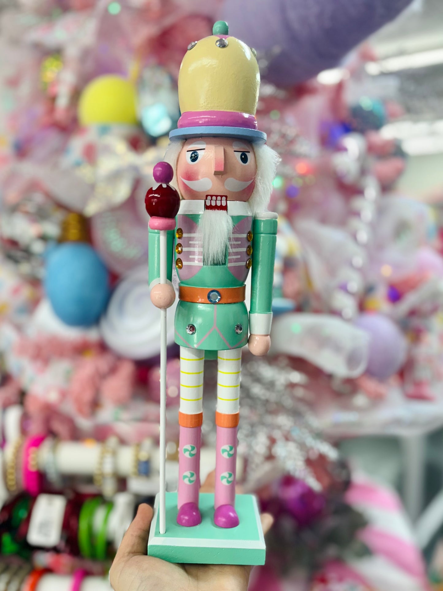 Large Mint Candy Land Nutcracker