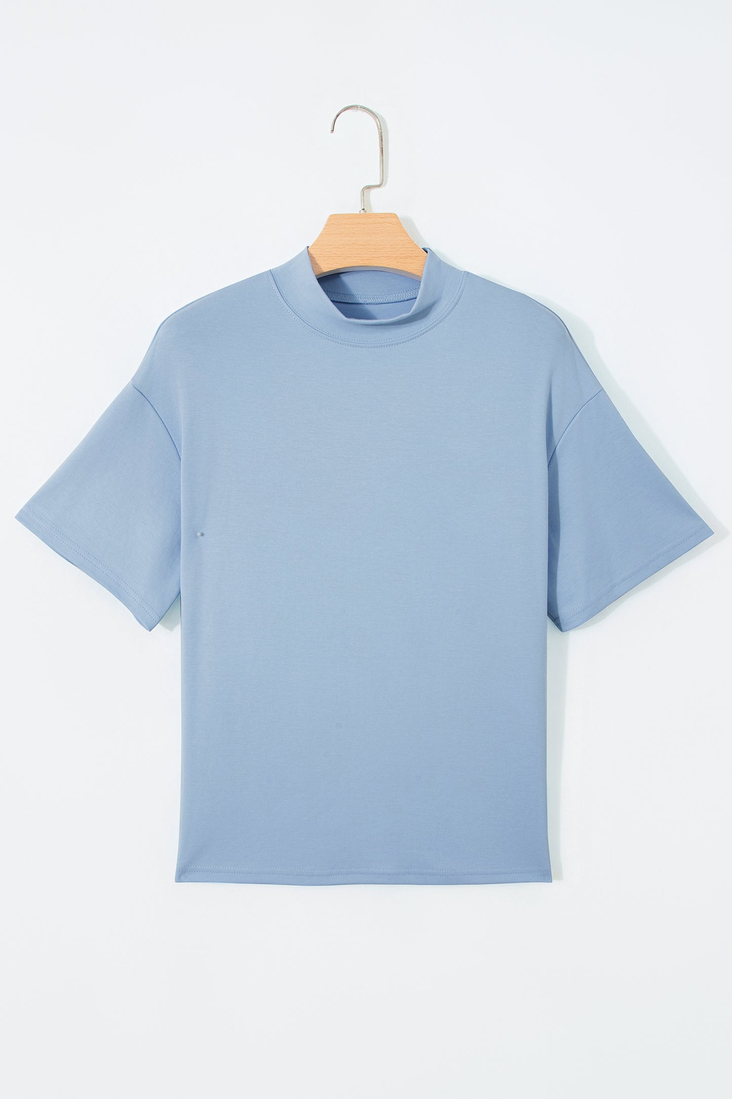 Solid Color High Neck Oversize Tee