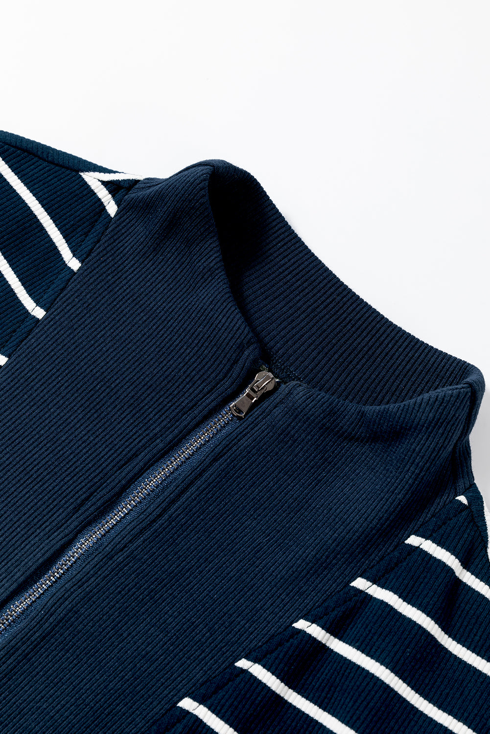 Navy Blue Quarter Zip Collared Cap Sleeve Mini Dress (Warehouse Exclusives)