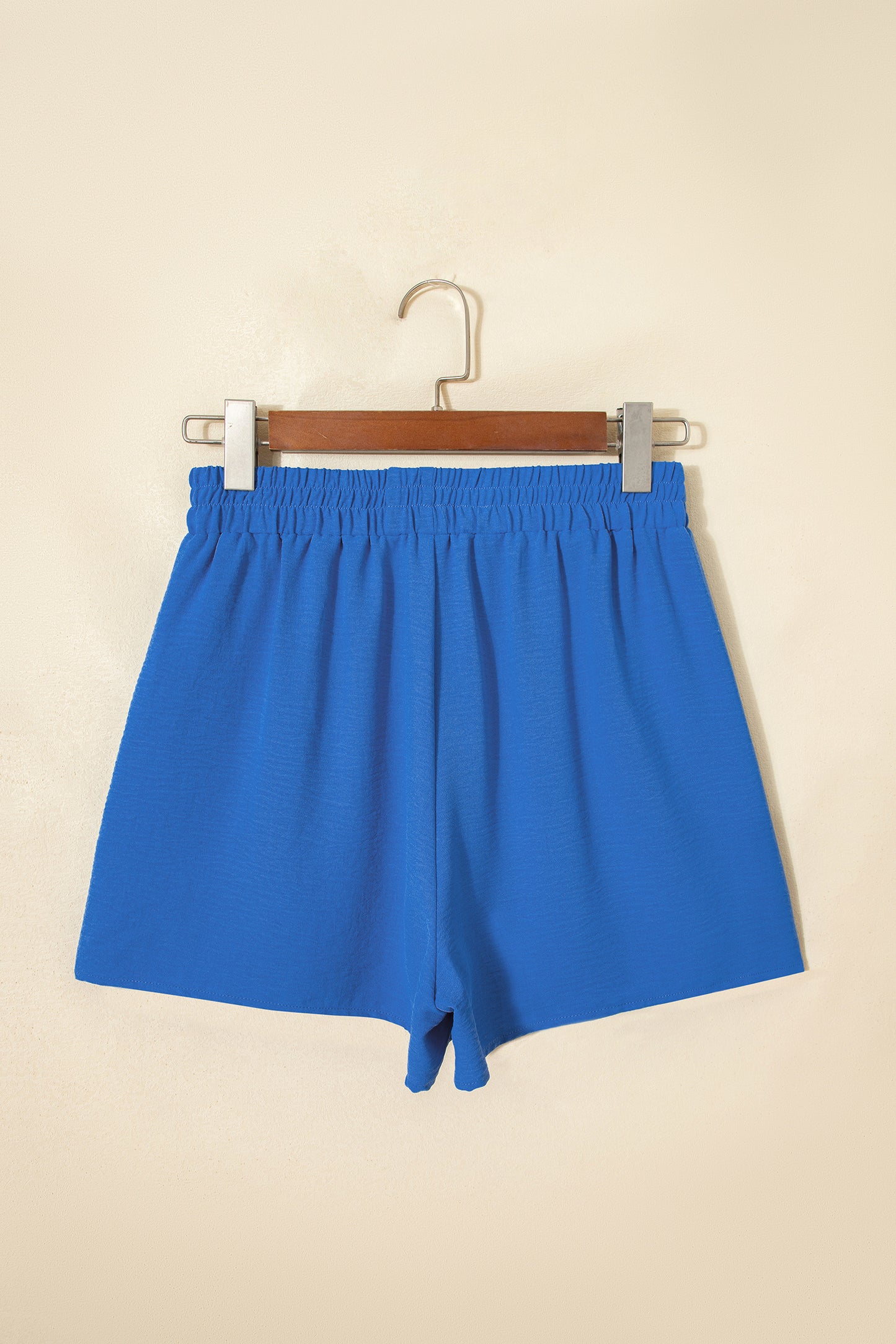 Blue Elastic Waist Casual Skort with Built in Shorts