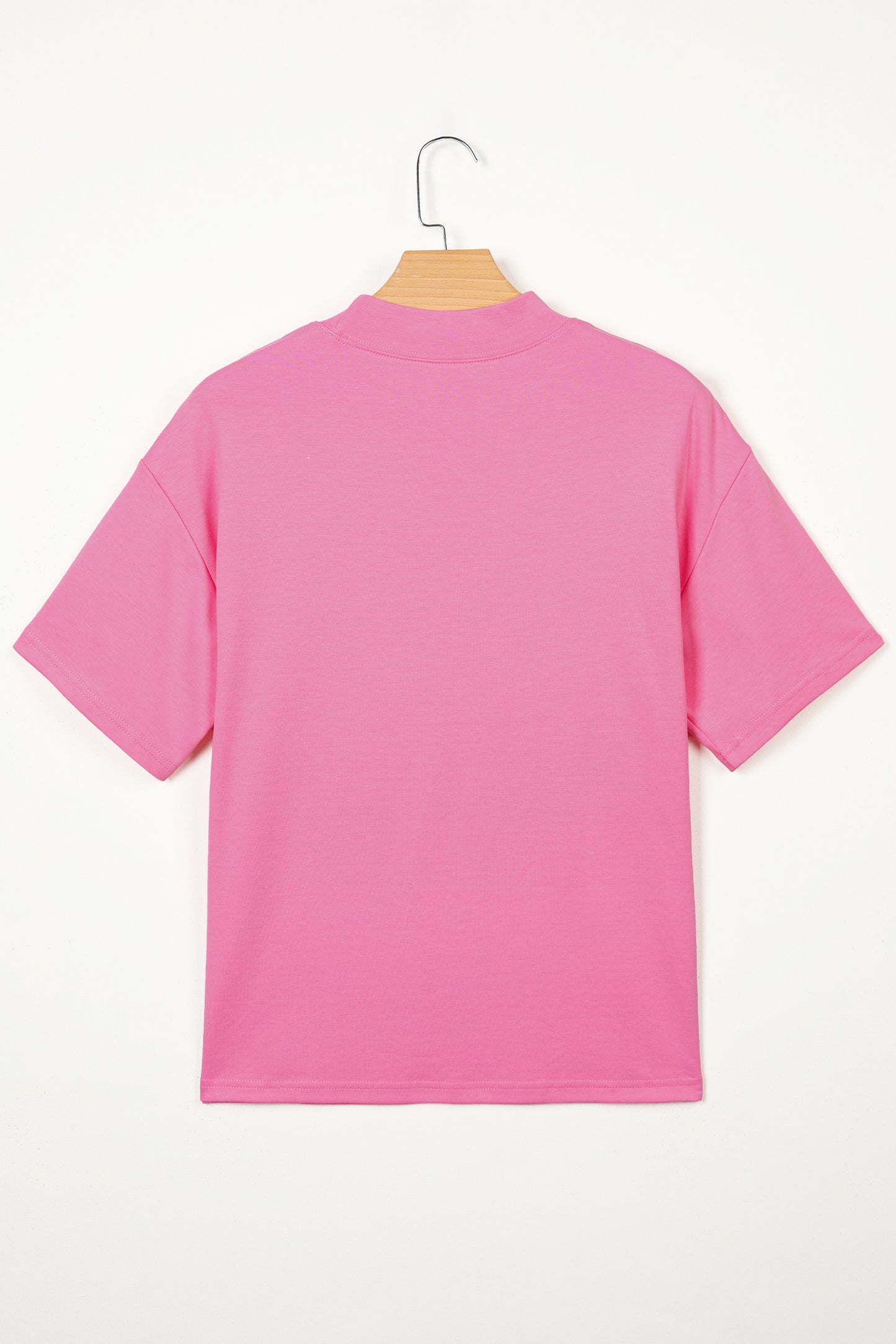 Solid Color High Neck Oversize Tee