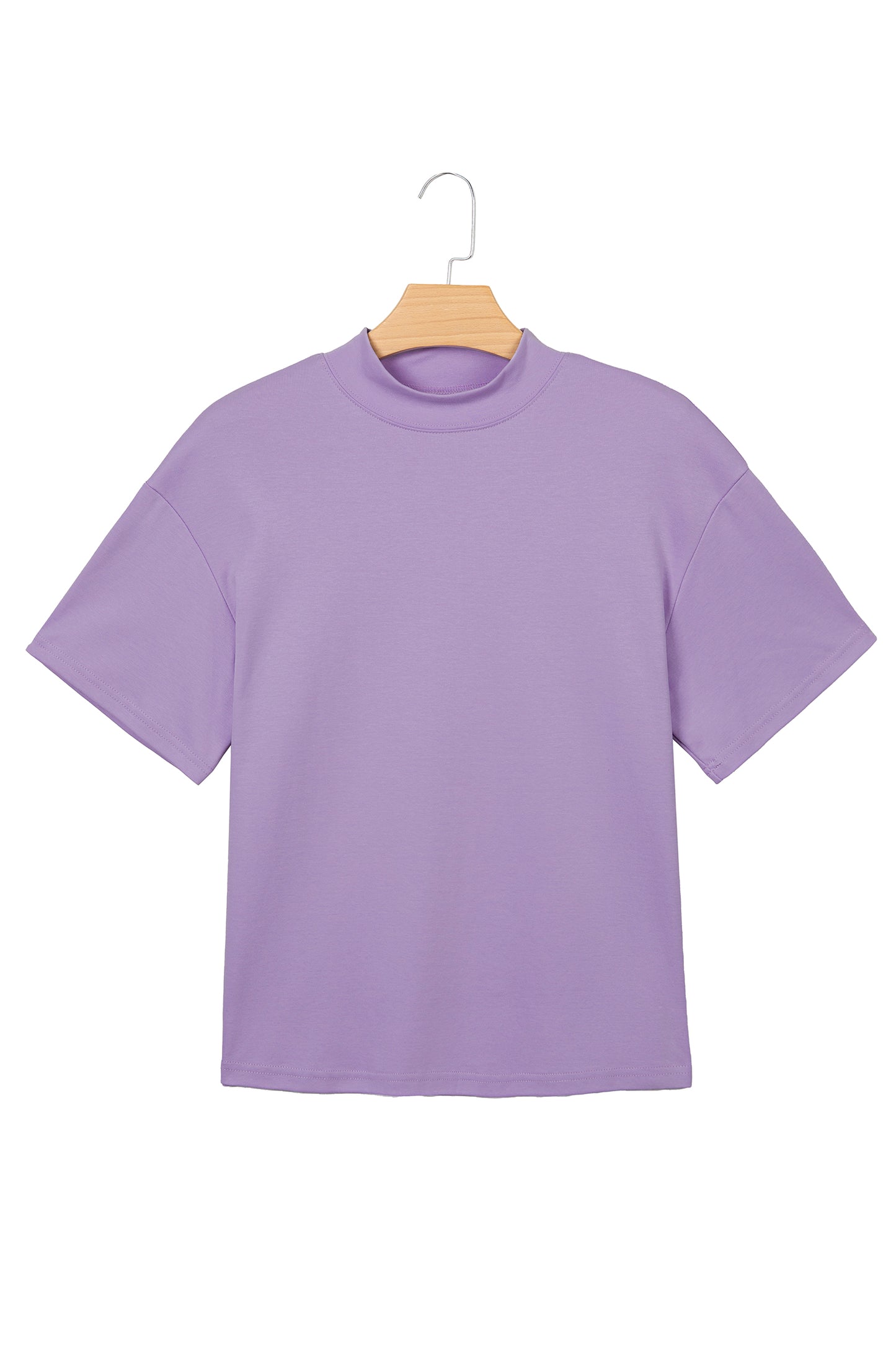 Solid Color High Neck Oversize Tee