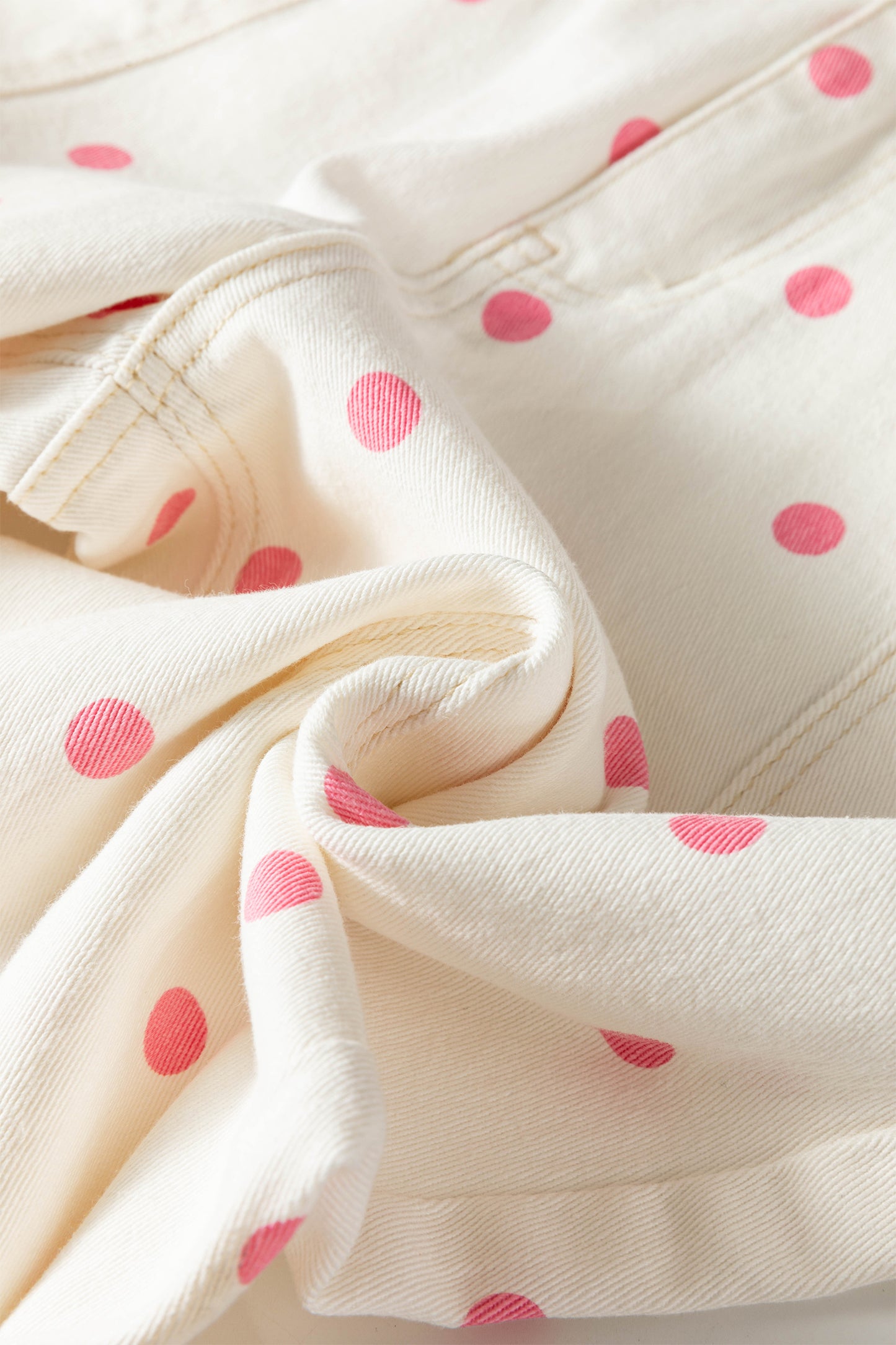 Tailored Seam Polka Dot Print Barrel Jeans