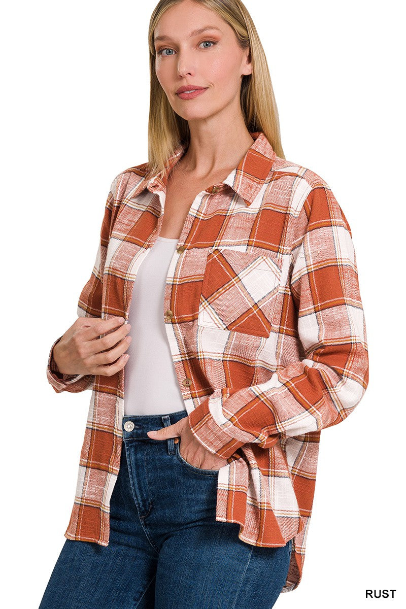 COTTON PLAID SHACKET