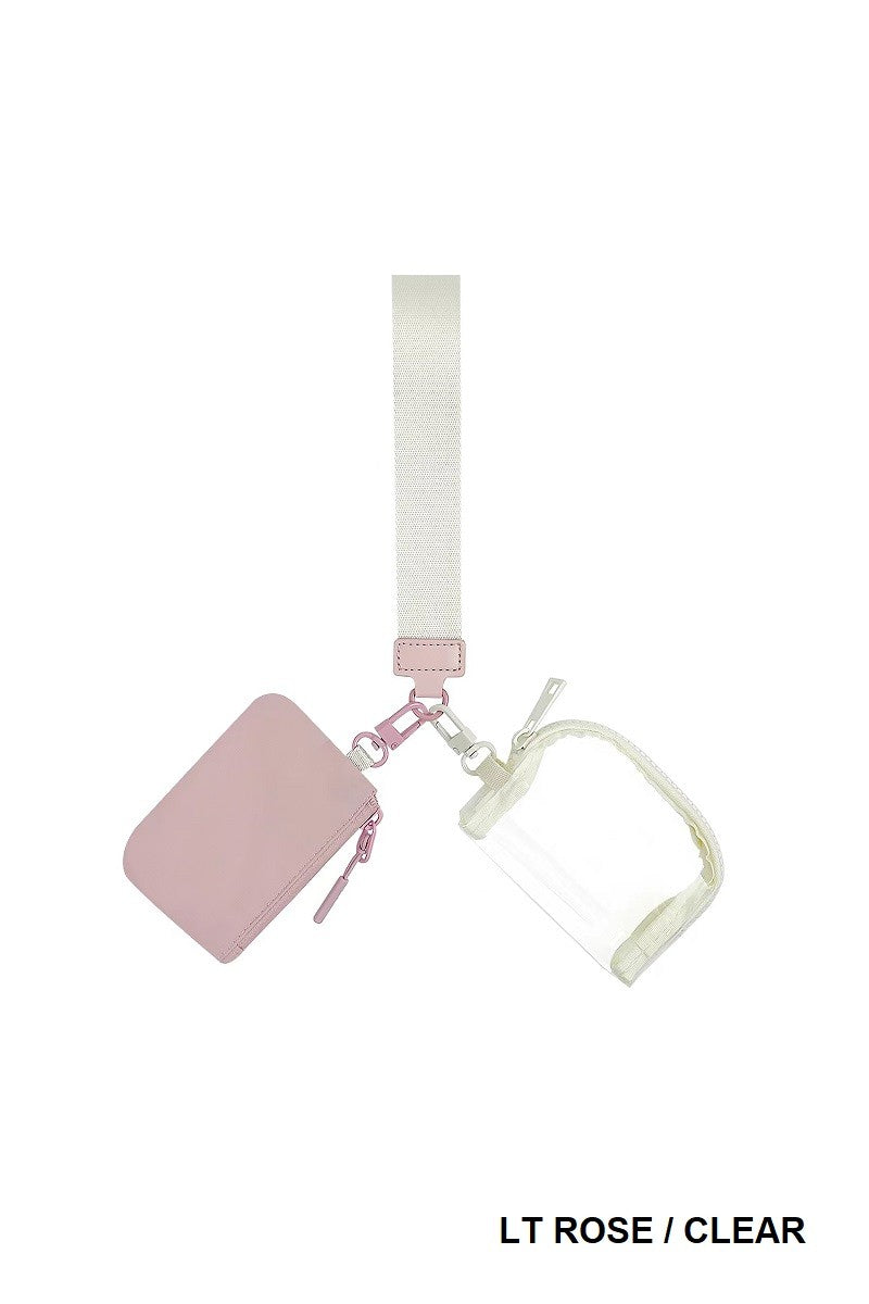 DUAL POUCH WRISTLET KEYCHAIN WALLET ( 4 COLORS)