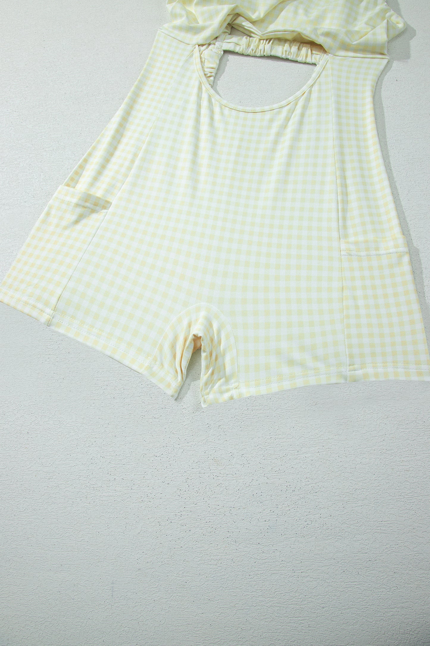 Faux Two Piece Gingham Contrast Loose Mini Dress