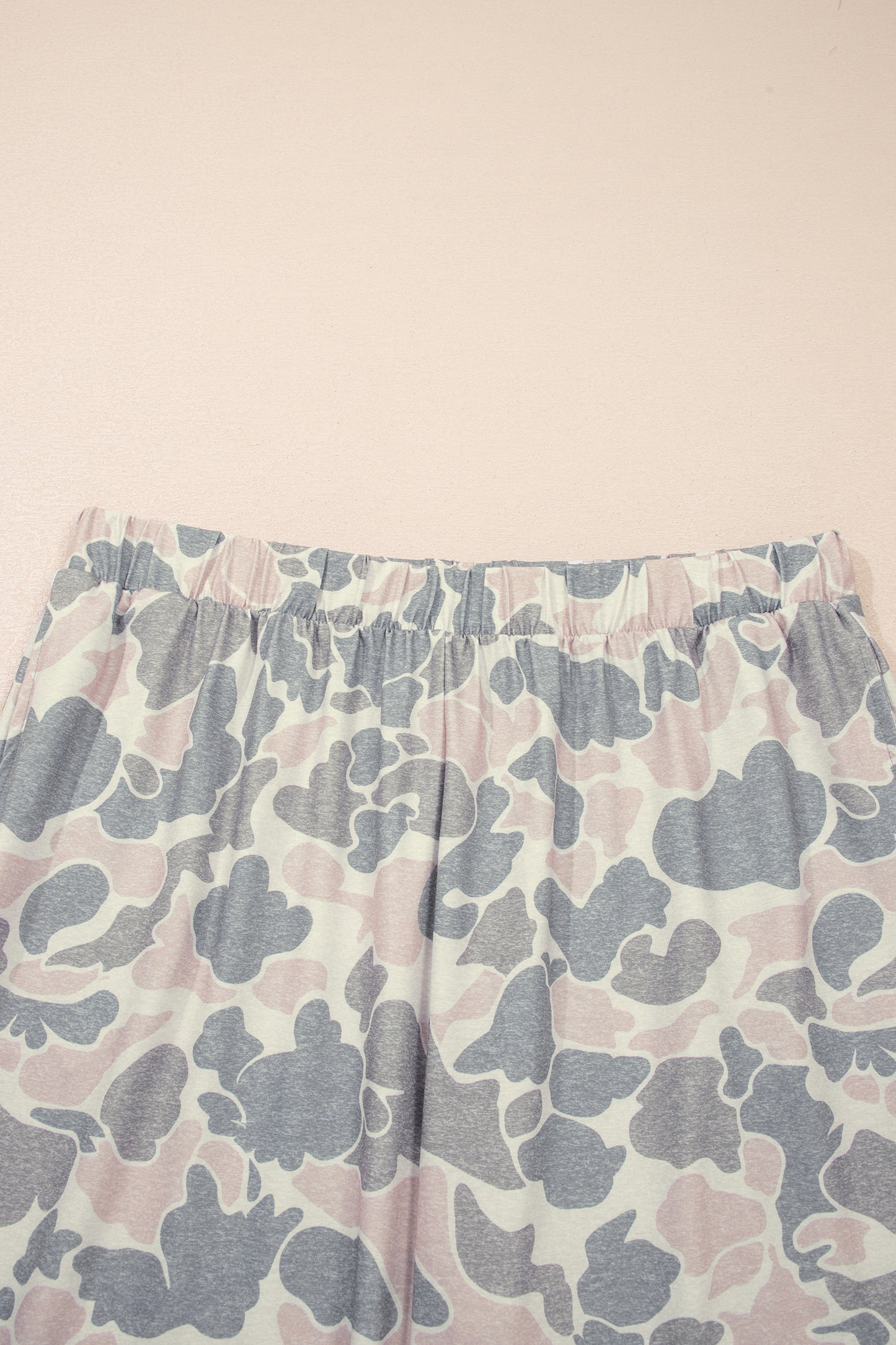 Multicolor Retro Camouflage Print Plus Size 2pcs Outfit