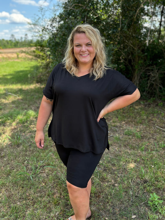Curvy Black Biker Set
