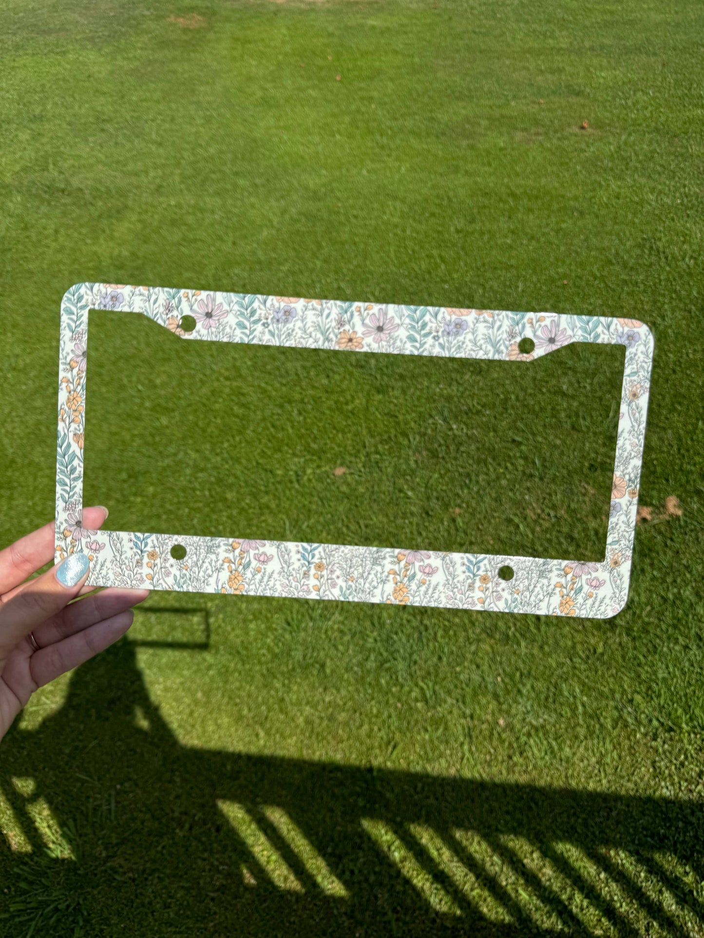 Floral License Plate Frame 