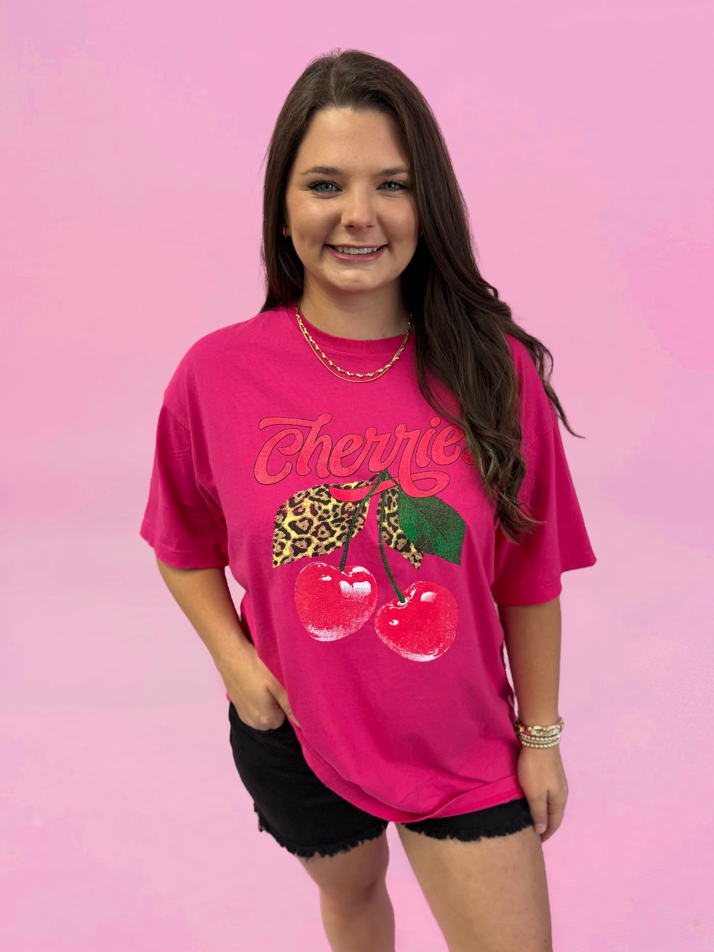 Cherries Oversized Vintage Graphic Top