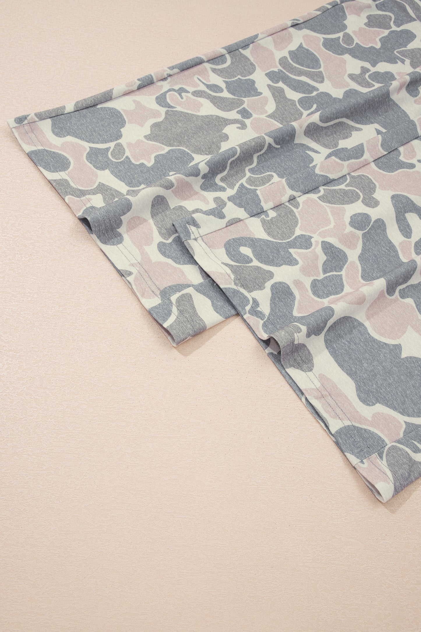 Multicolor Retro Camouflage Print Plus Size 2pcs Outfit