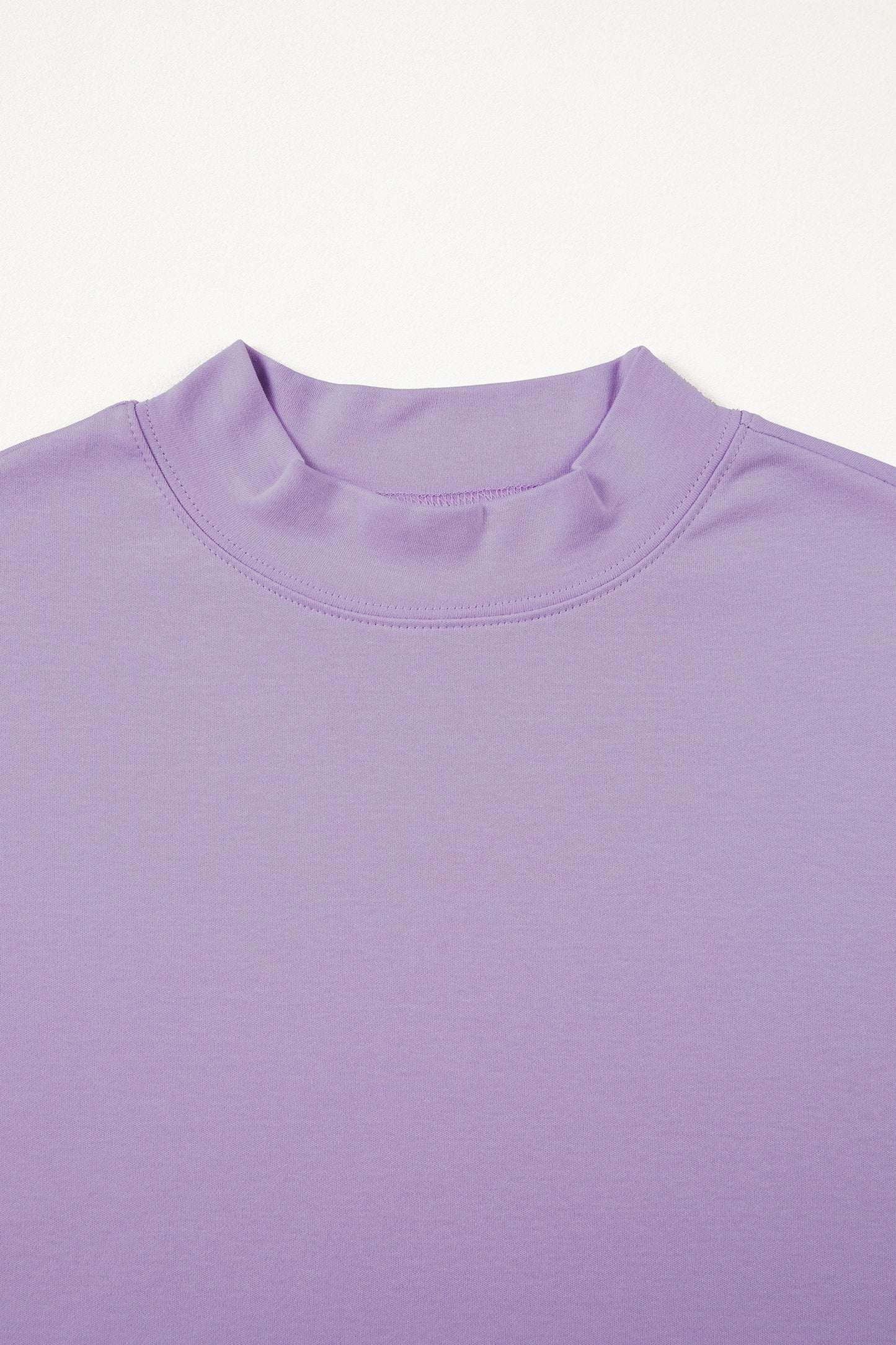 Solid Color High Neck Oversize Tee
