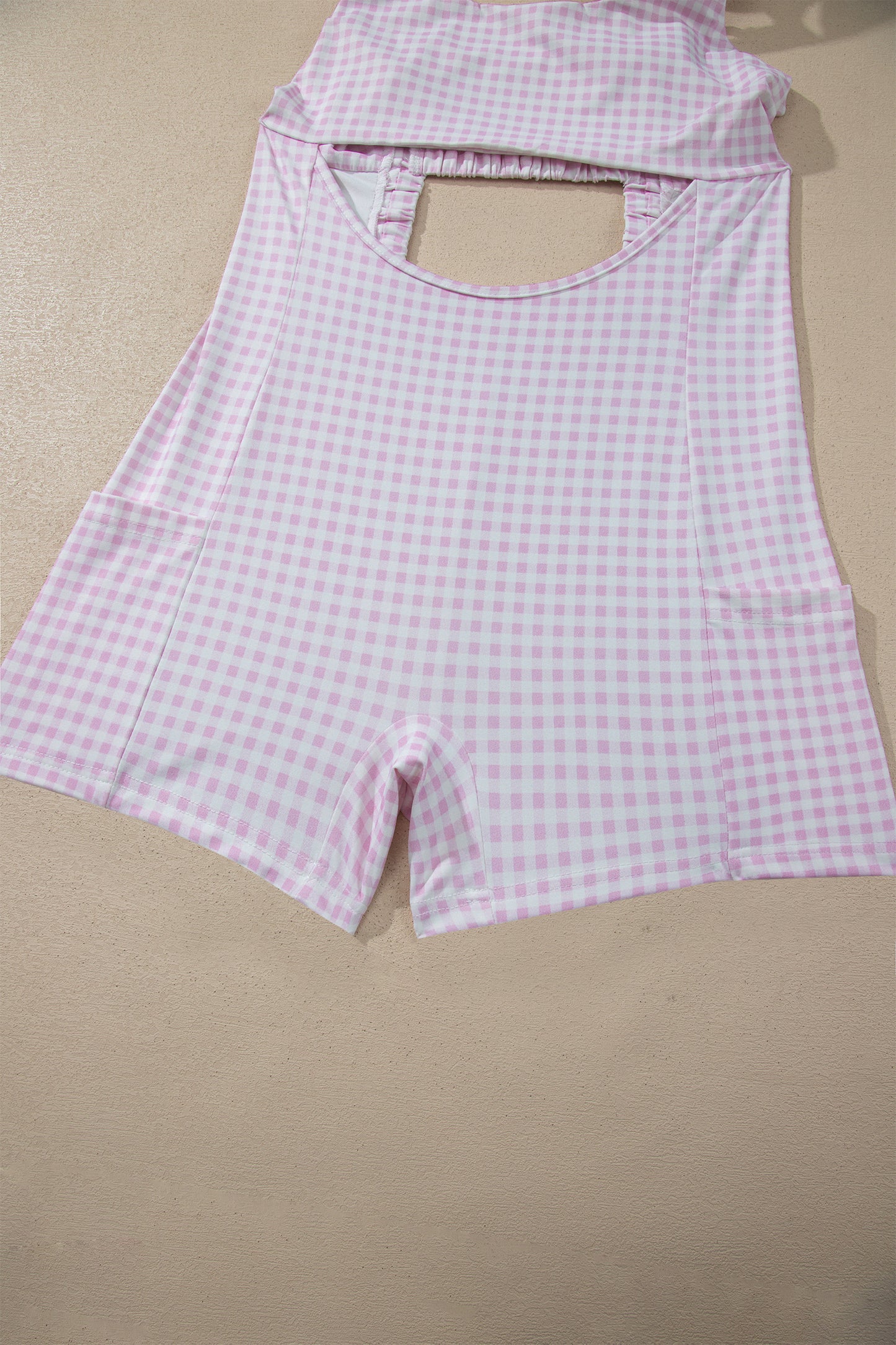 Faux Two Piece Gingham Contrast Loose Mini Dress