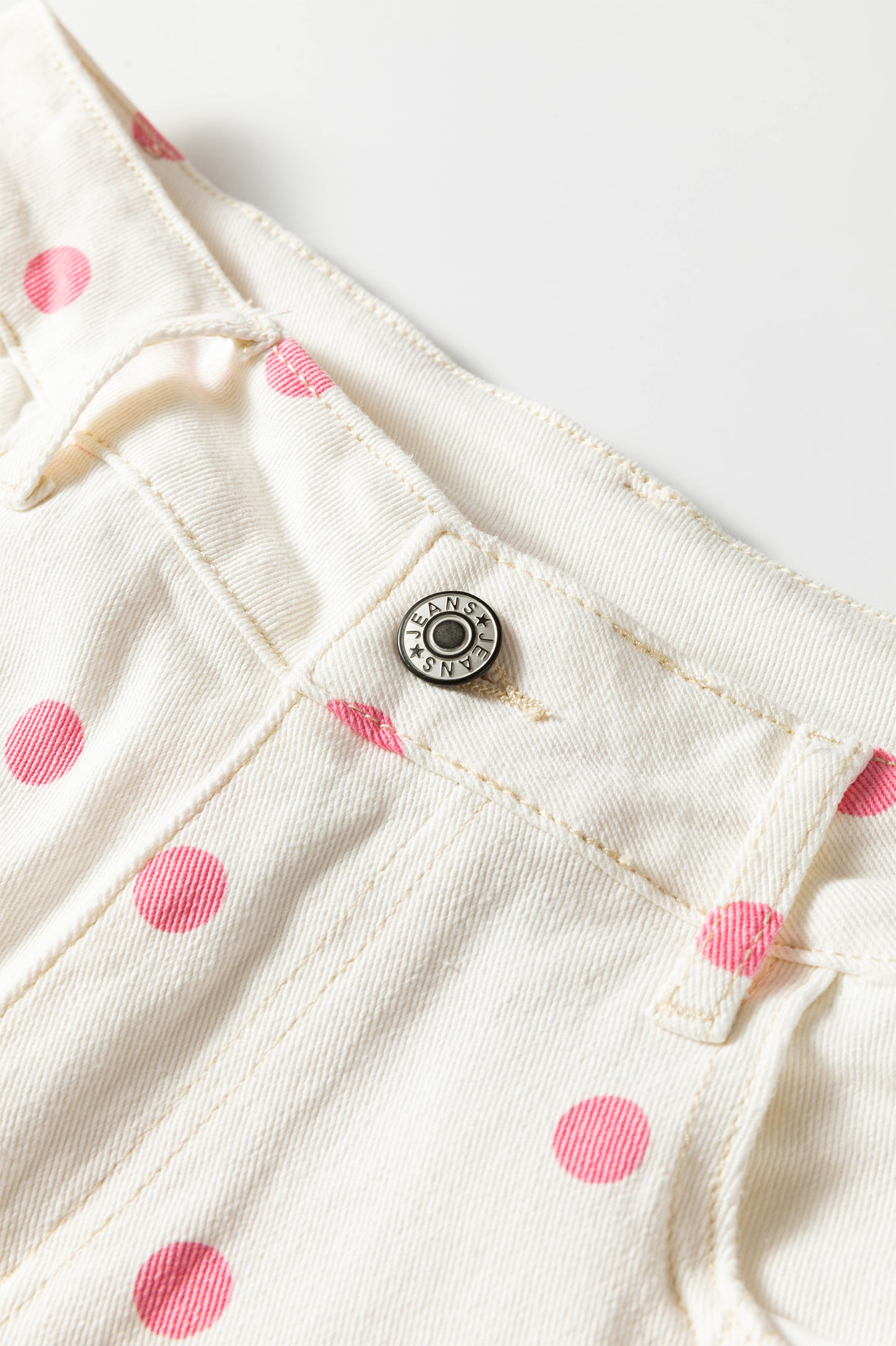 Tailored Seam Polka Dot Print Barrel Jeans