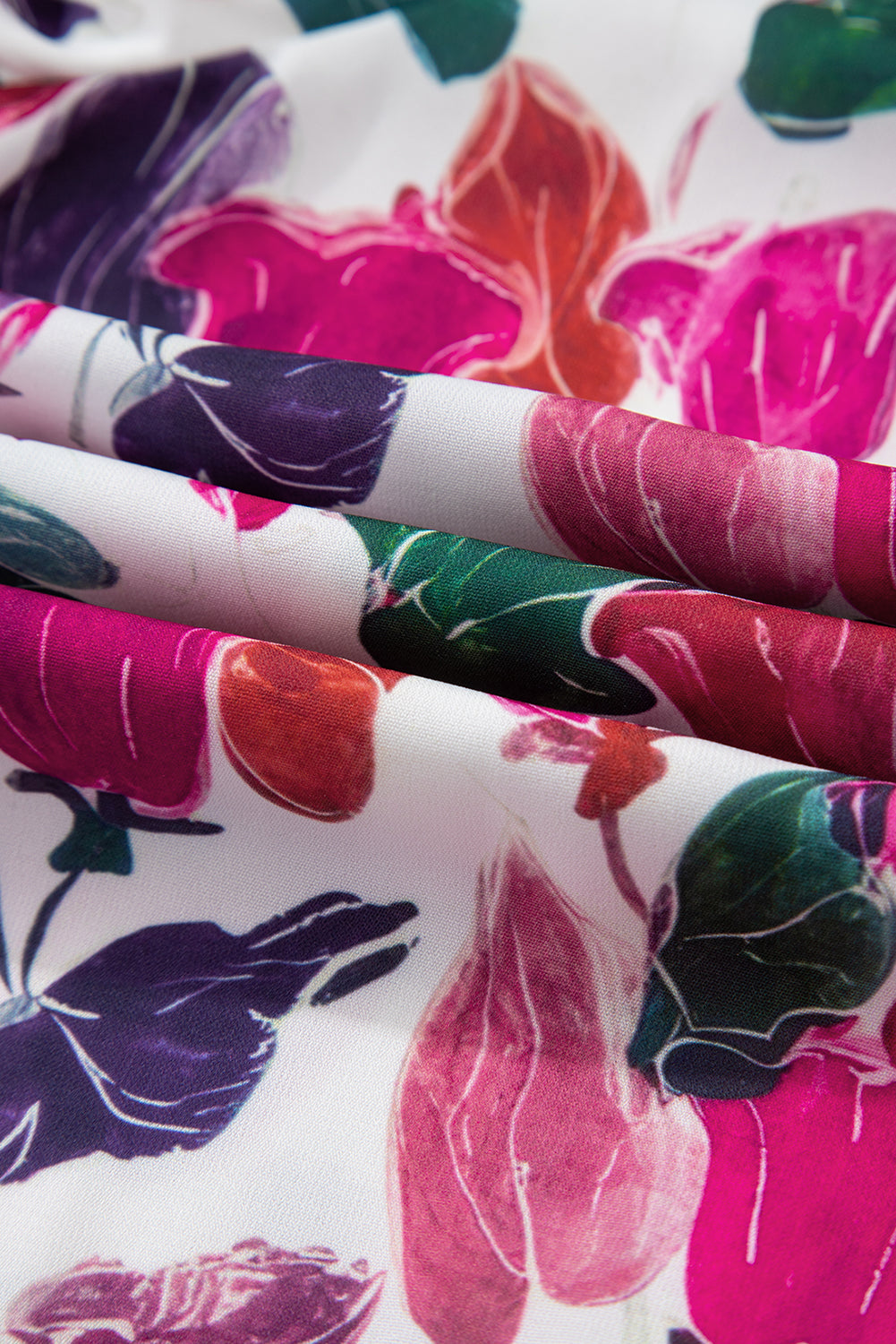 Purple Floral Print Contrast Striped Detail Long Sleeve Mini Dress (Warehouse Exclusives - Online only!)