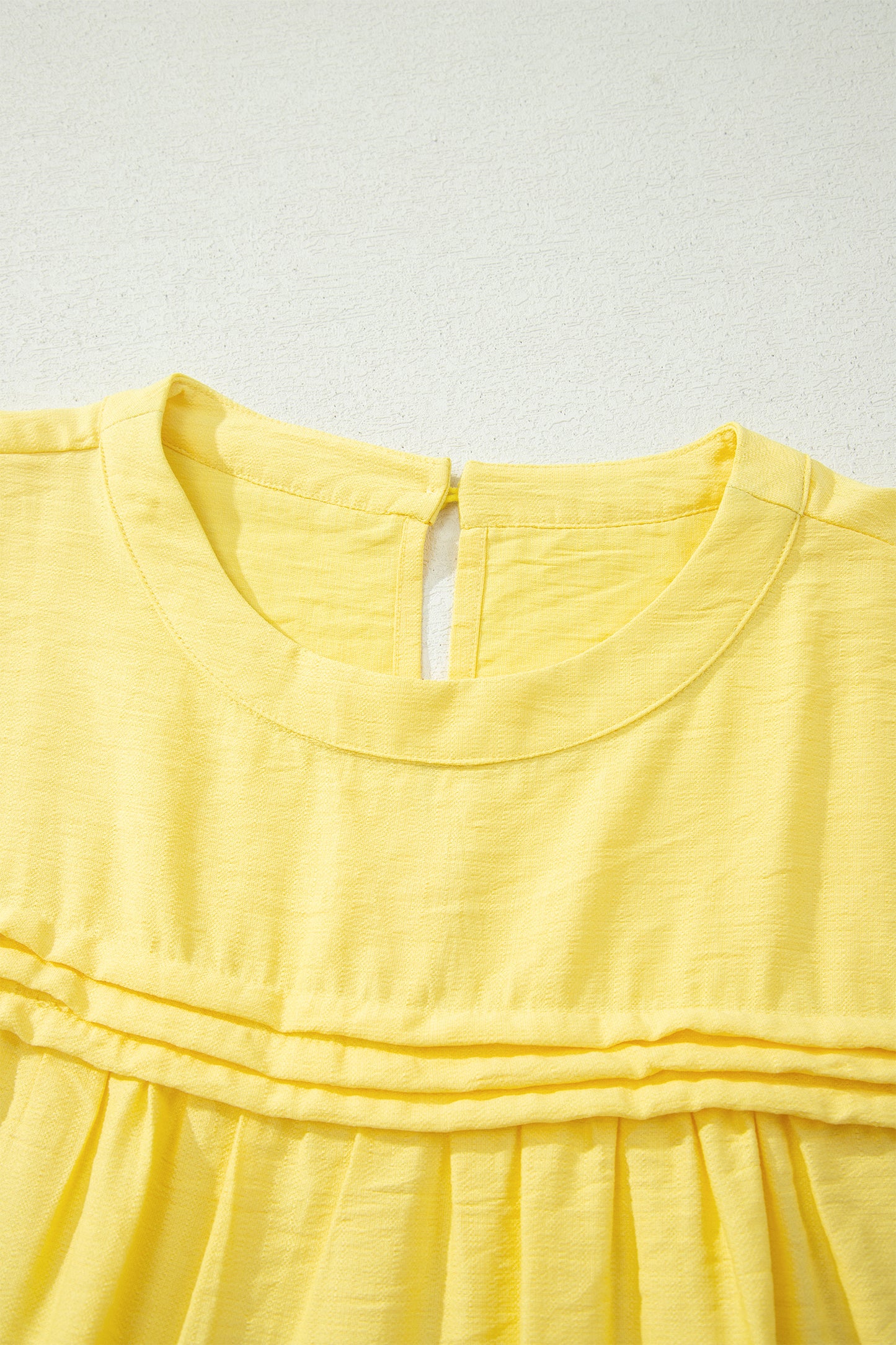 Half Sleeve Pleated Babydoll Blouse - Available in Blue and Yellow