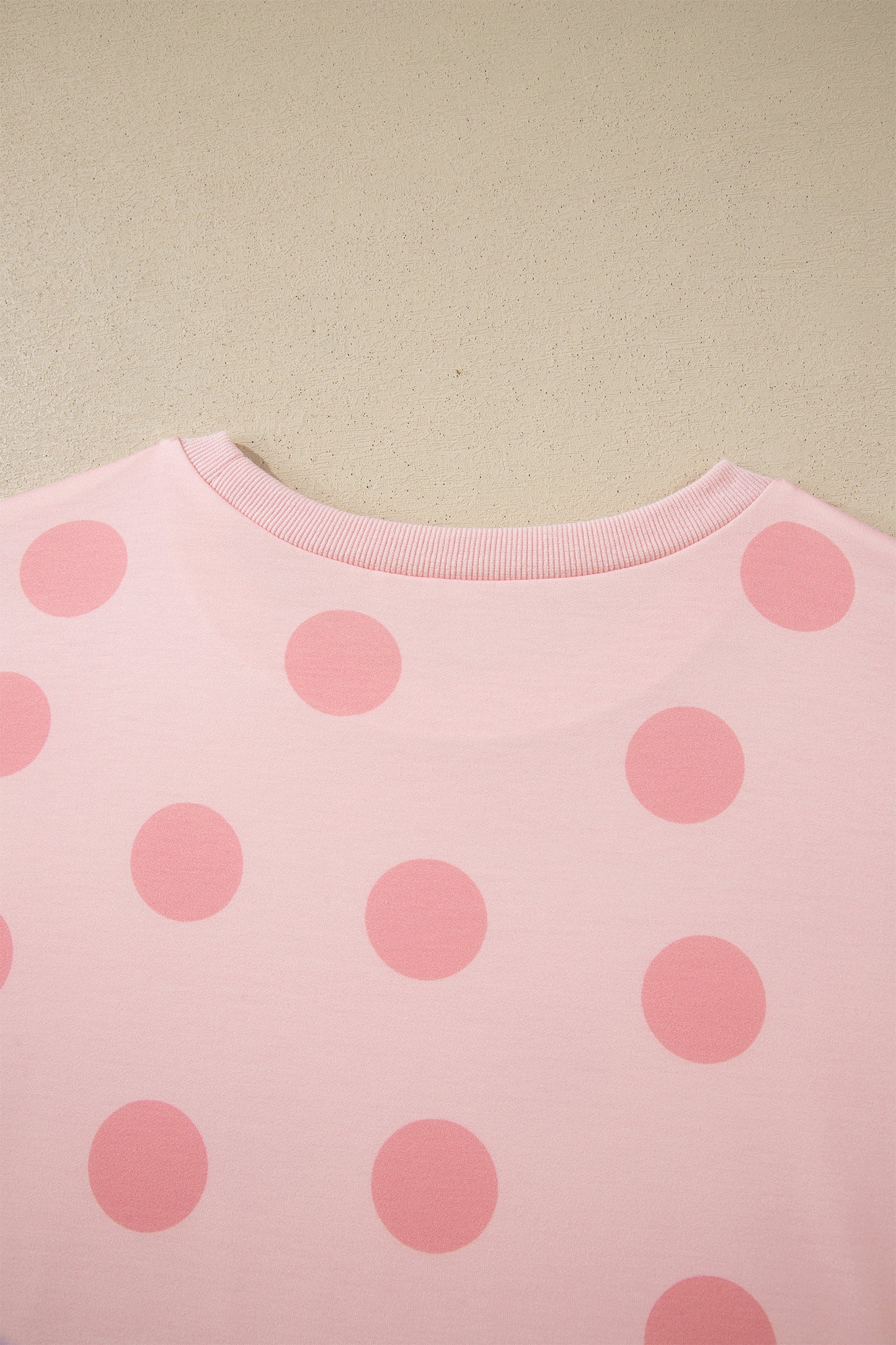 Polka Dot Print Loose Tee Drawstring Elastic Waist 2 Piece Short Set