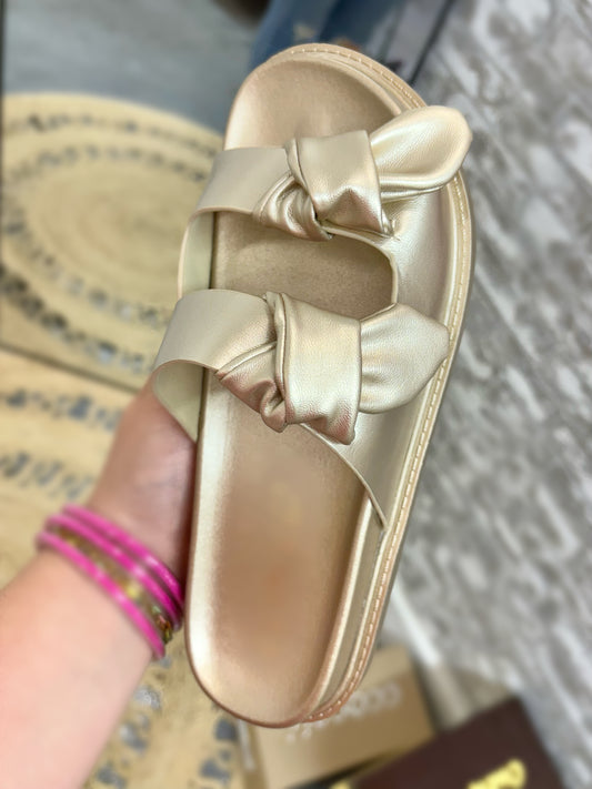 Champagne Bow Sandals