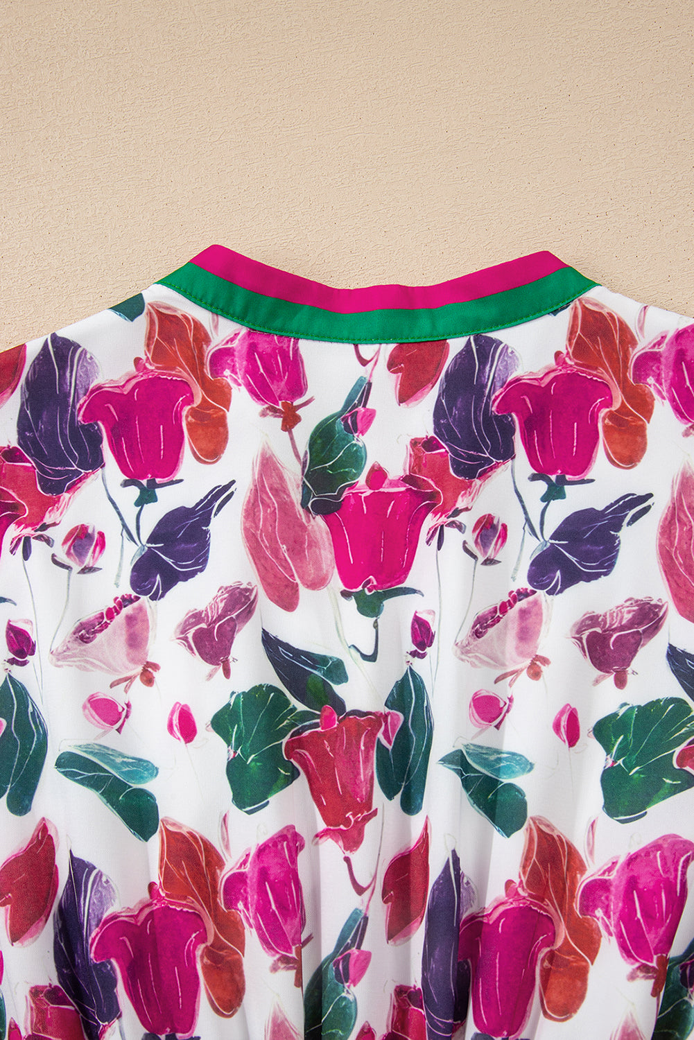 Purple Floral Print Contrast Striped Detail Long Sleeve Mini Dress (Warehouse Exclusives - Online only!)