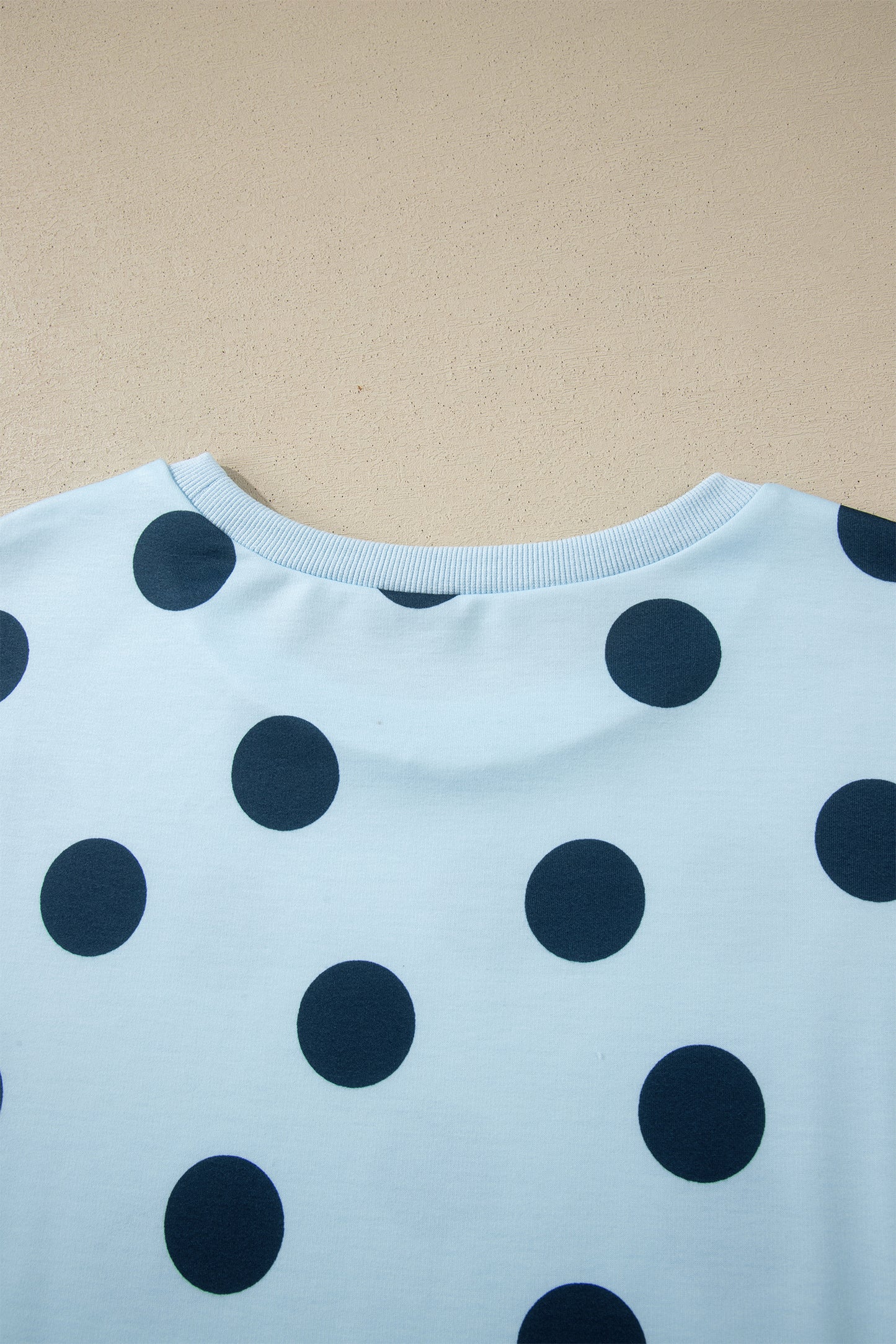 Polka Dot Print Loose Tee Drawstring Elastic Waist 2 Piece Short Set