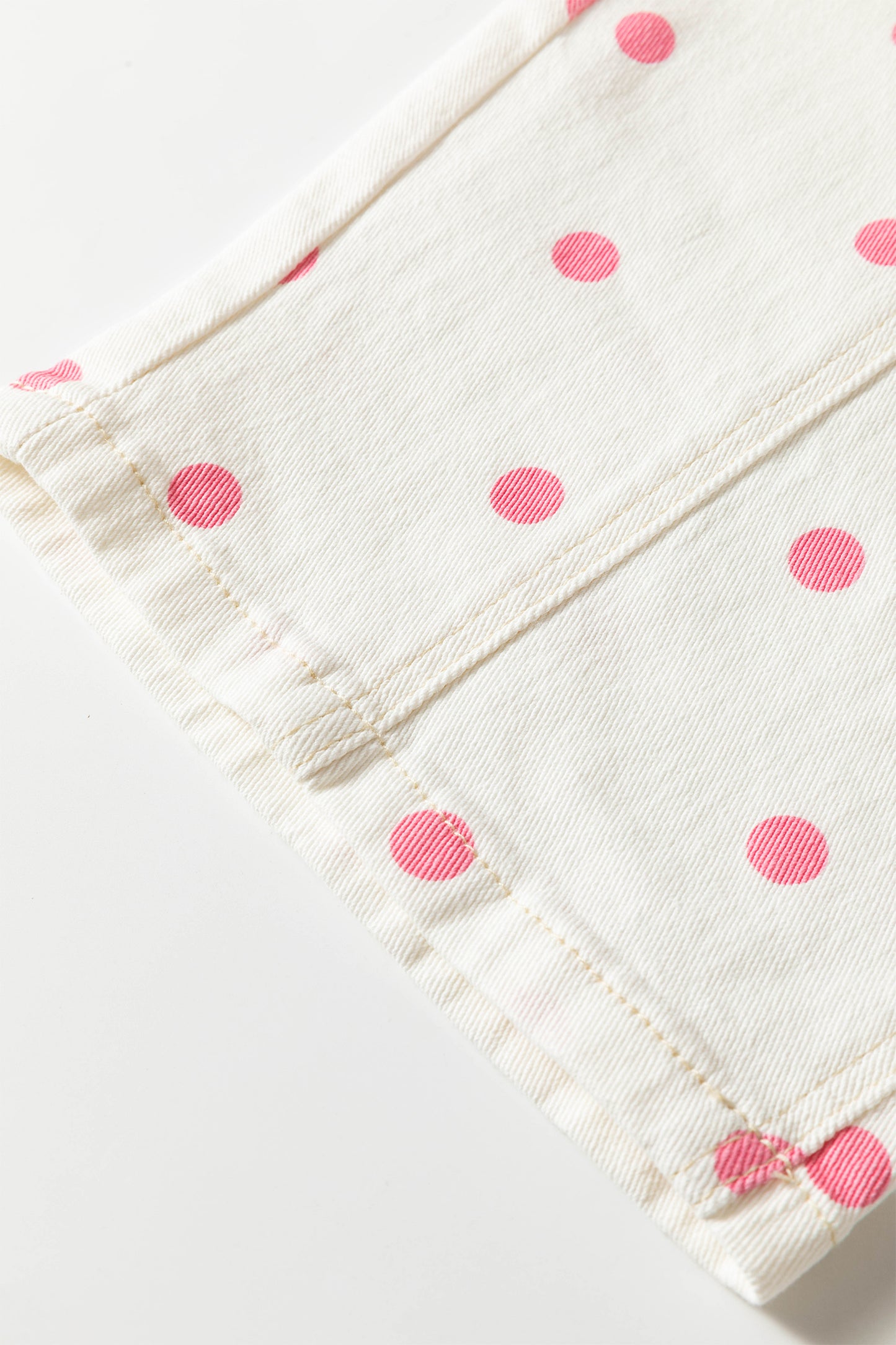 Tailored Seam Polka Dot Print Barrel Jeans