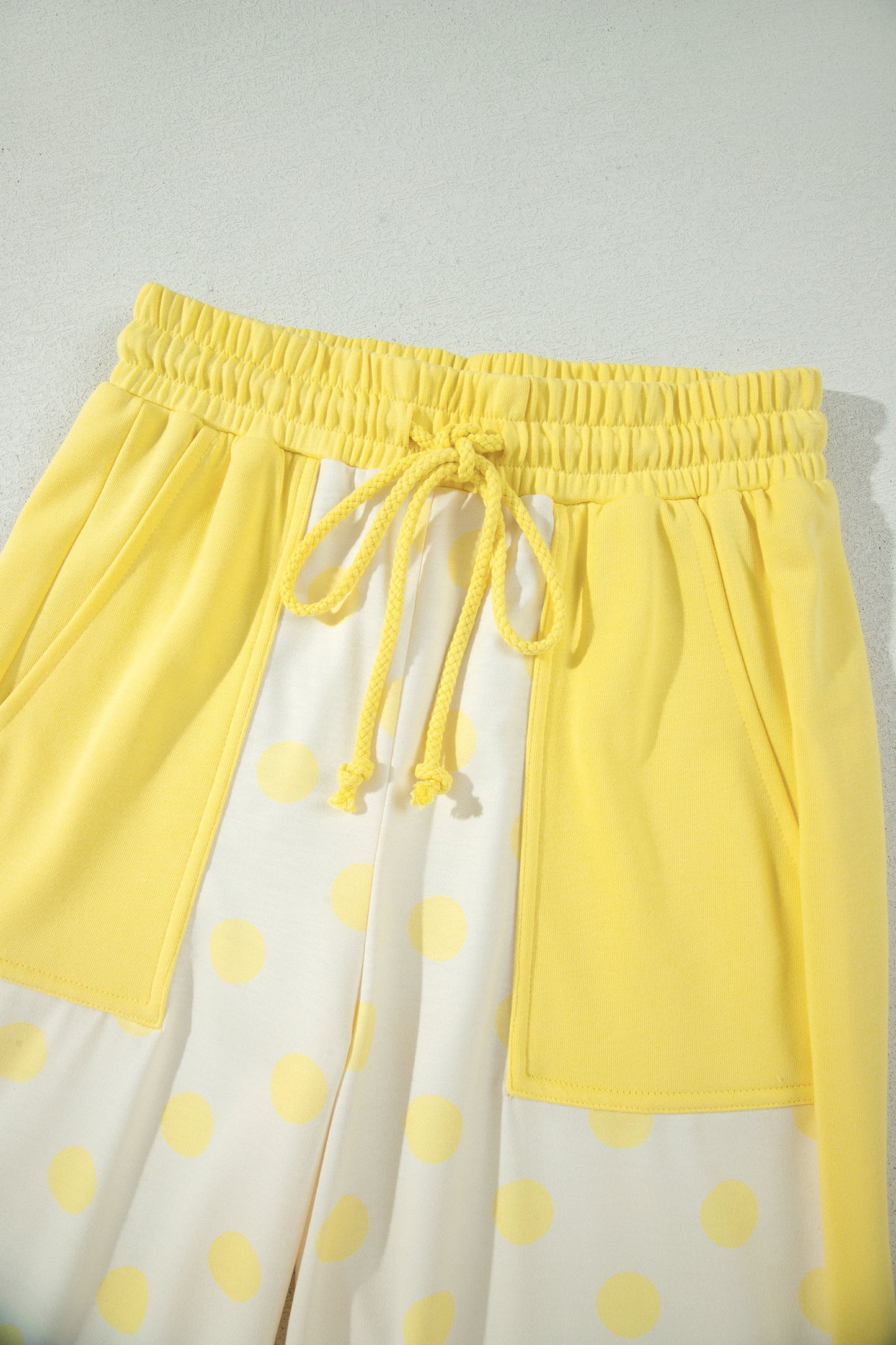 Polka Dot Color Block Wide Leg Pant Set