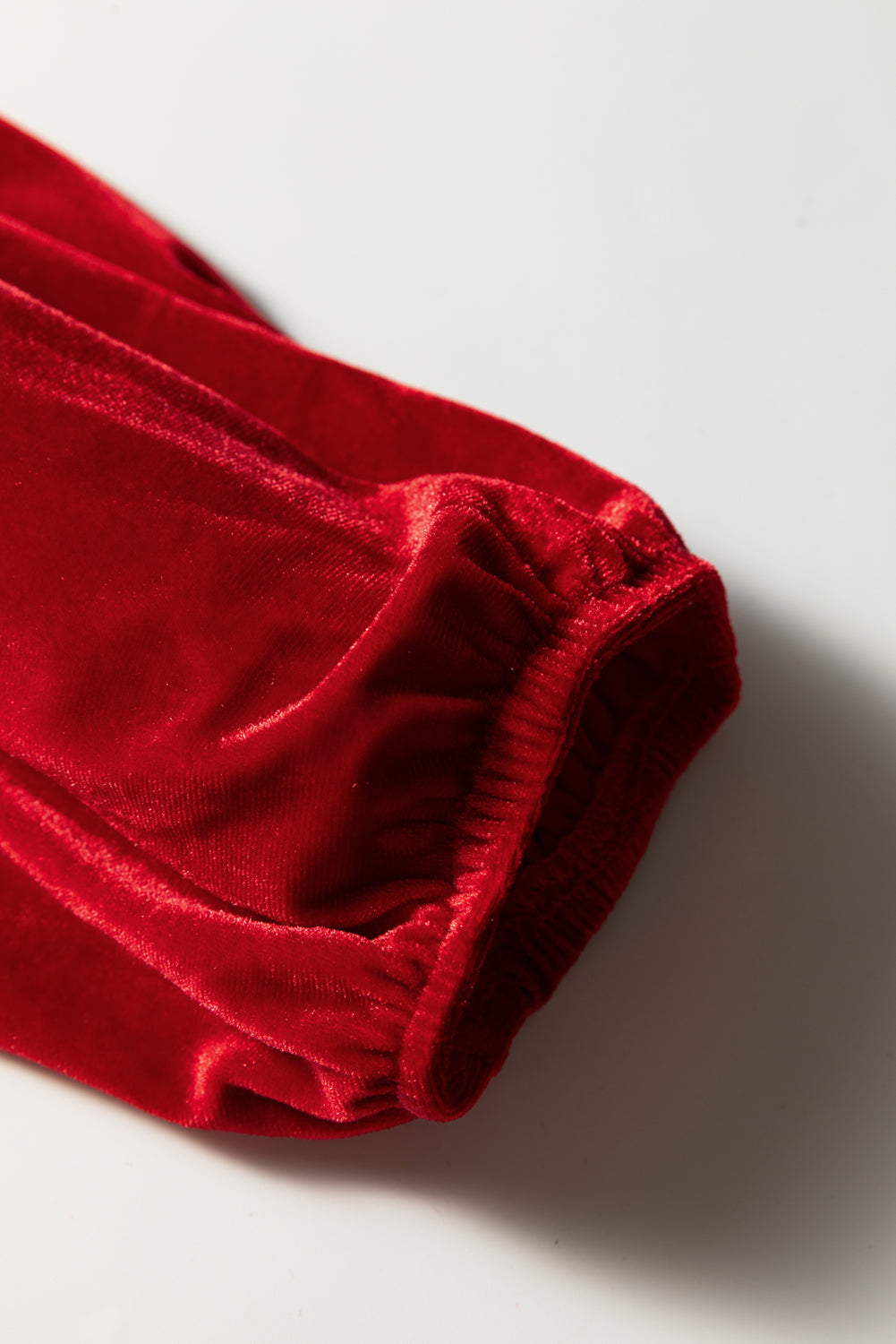 CURVY Red Clay Plus Size Tie Front Velvet Peplum Blouse (Warehouse Exclusives - Online only!)