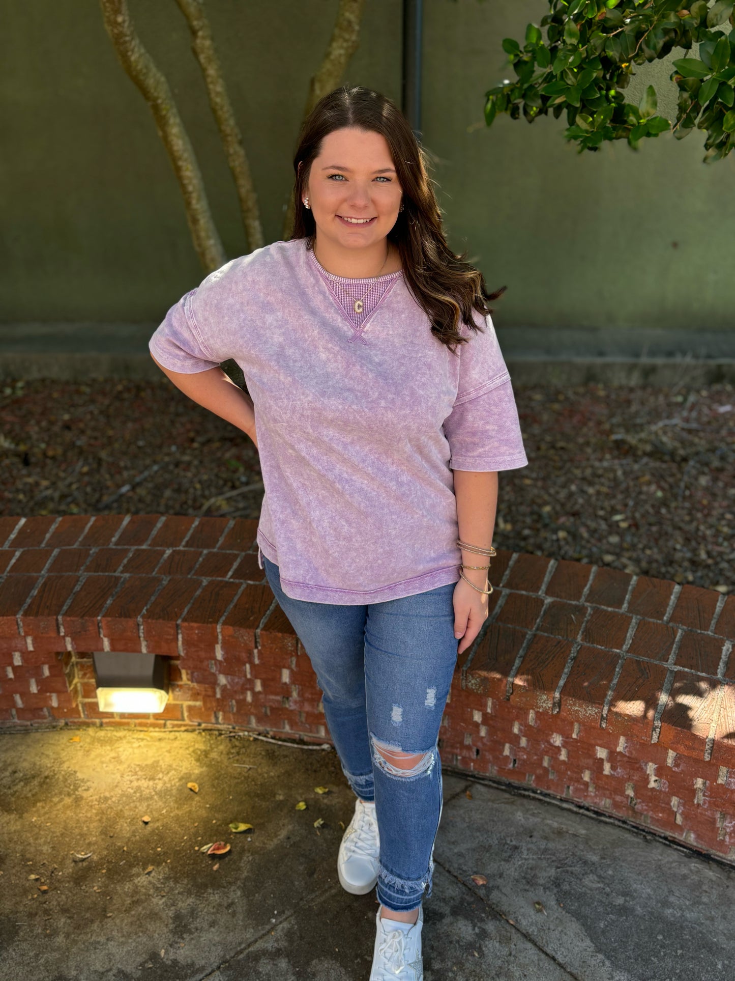 Lavender Mineral Wash Oversized Tee