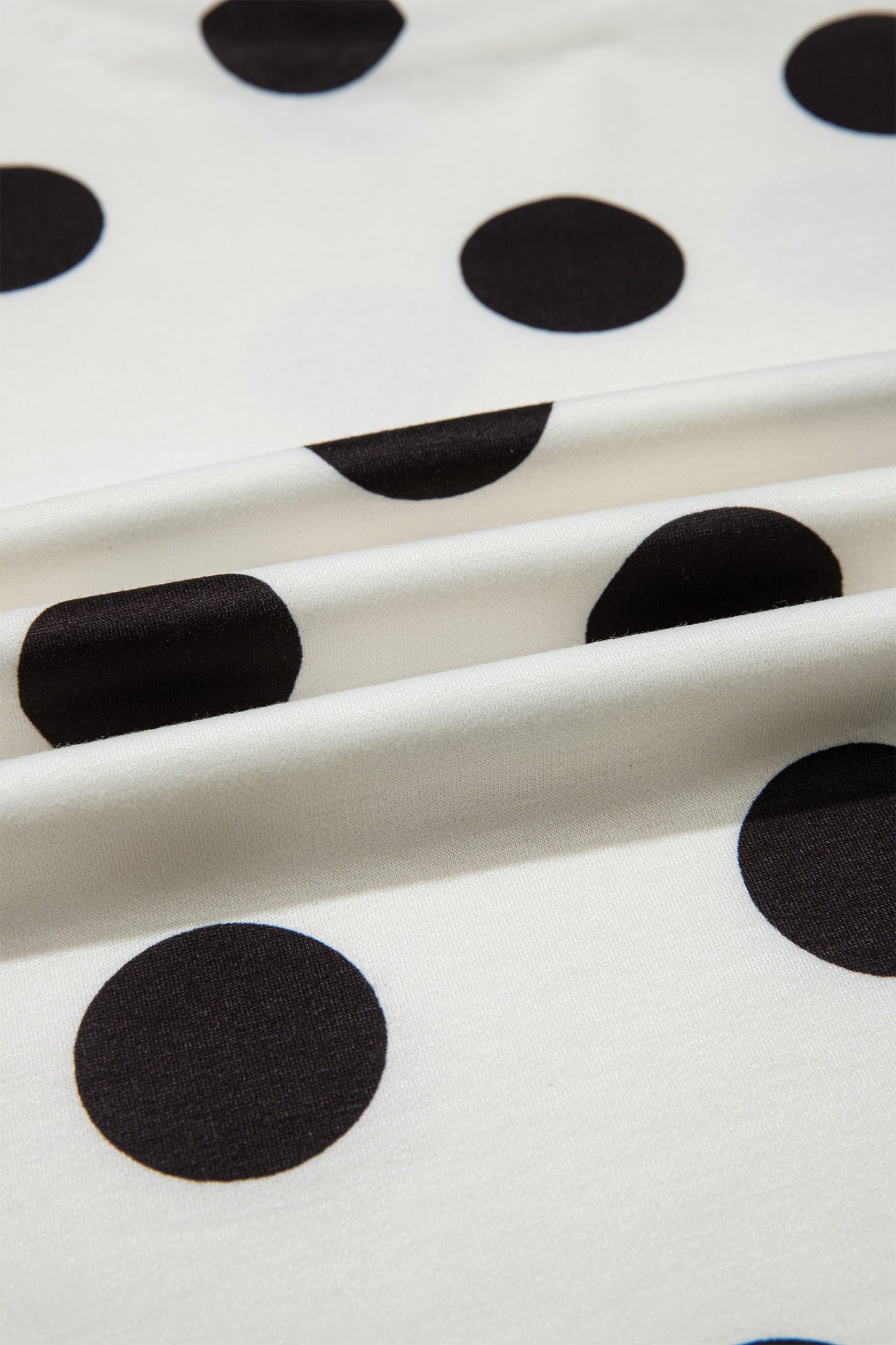 Polka Dot Print Loose Tee Drawstring Elastic Waist 2 Piece Short Set