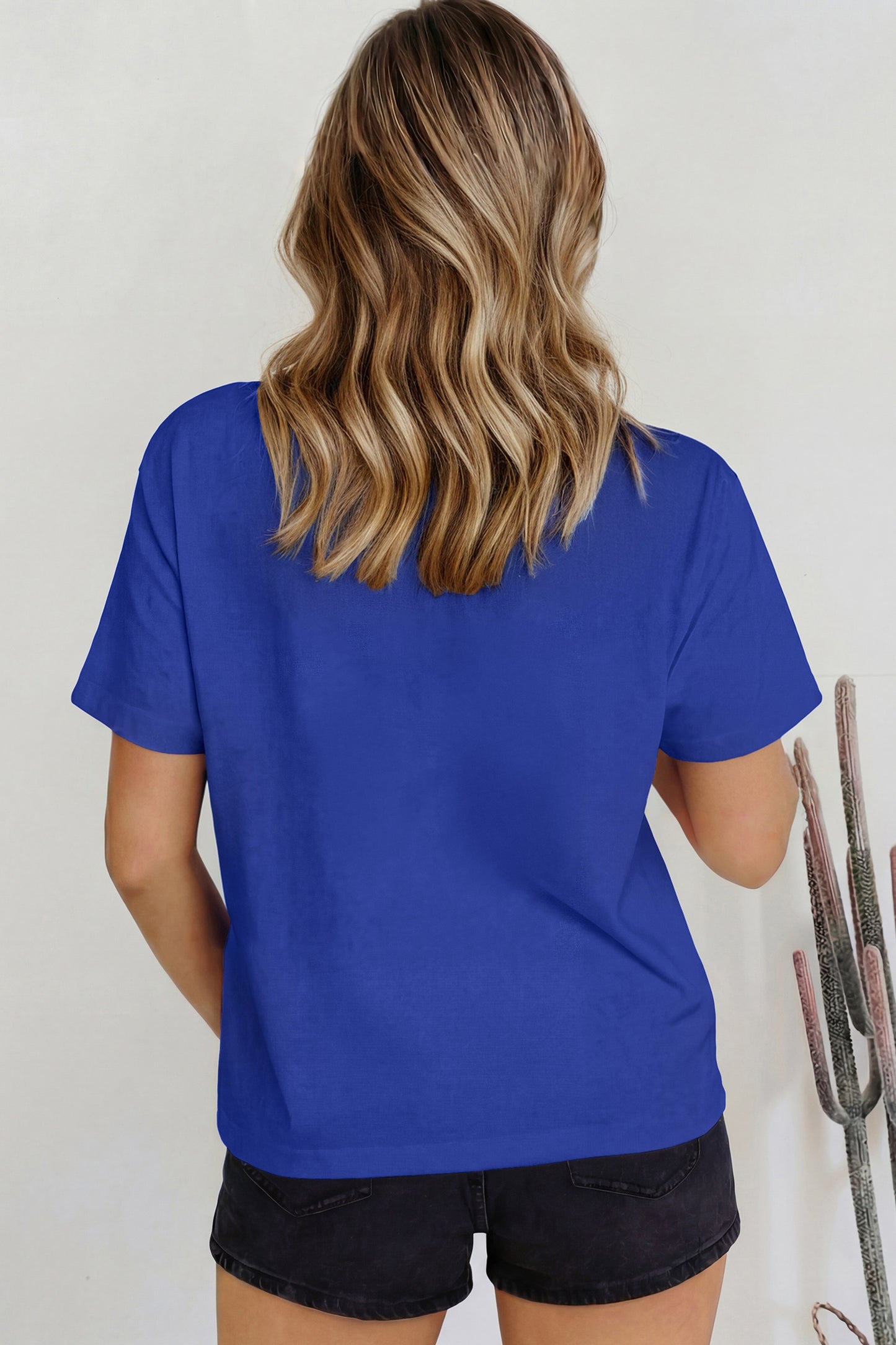 Solid Color High Neck Oversize Tee