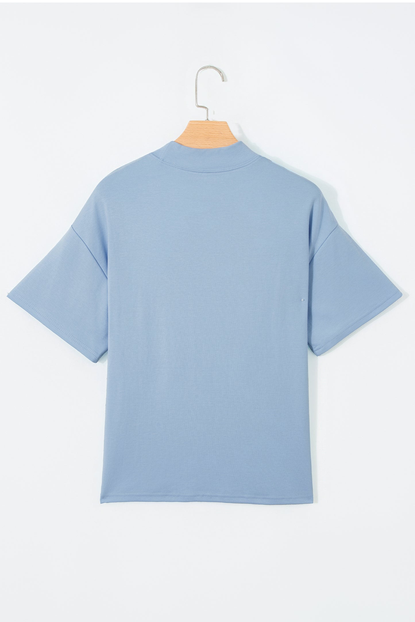 Solid Color High Neck Oversize Tee