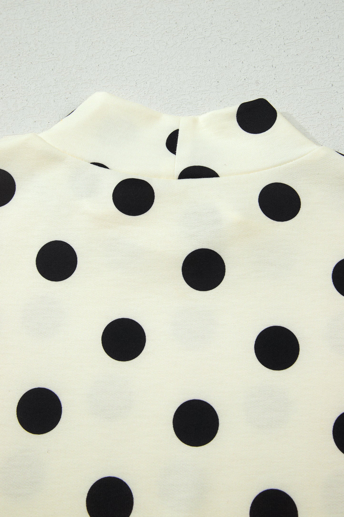 Polka Dot Print High Neck Dolman Top