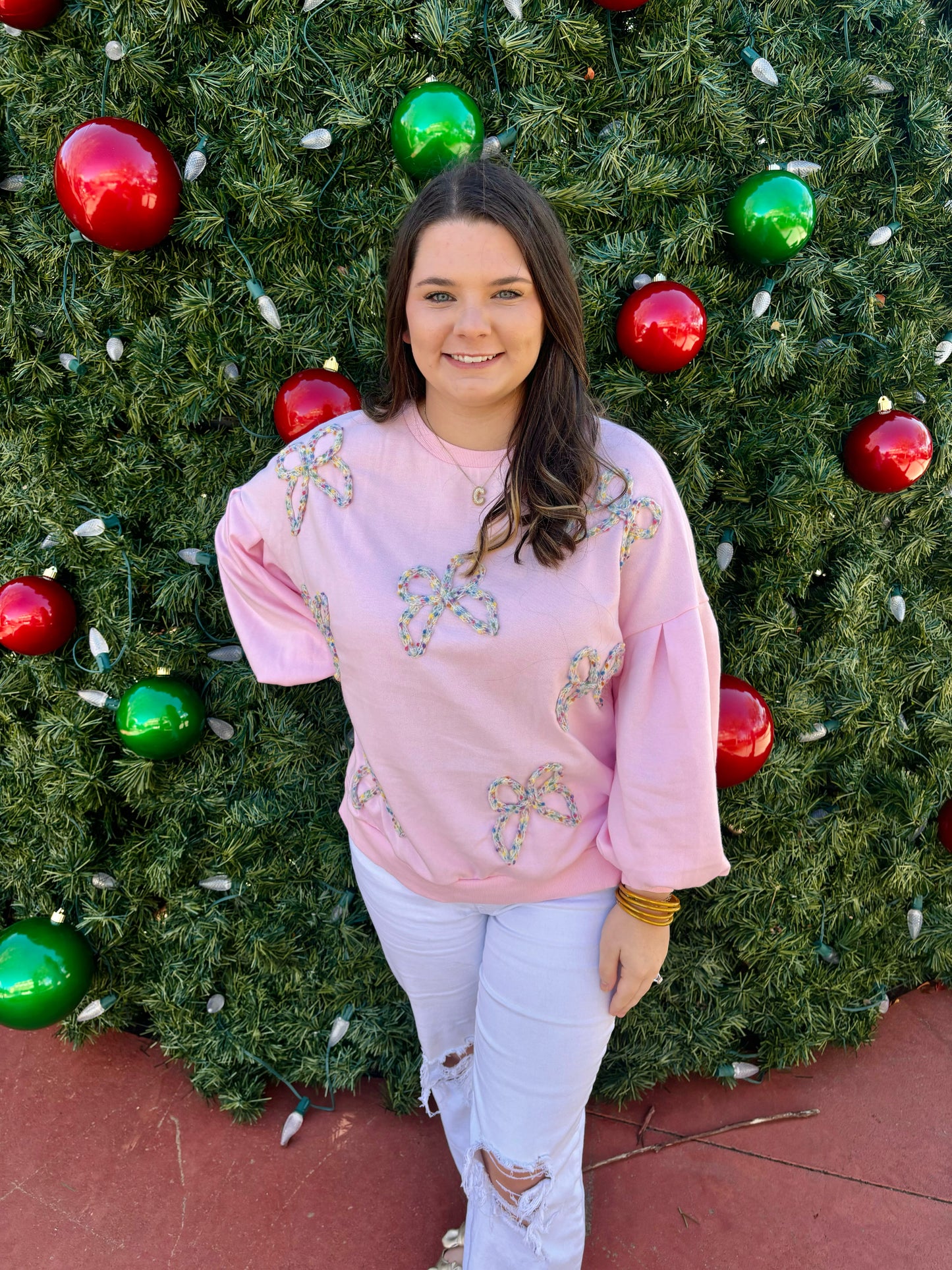 Light Pink Bow Sweater