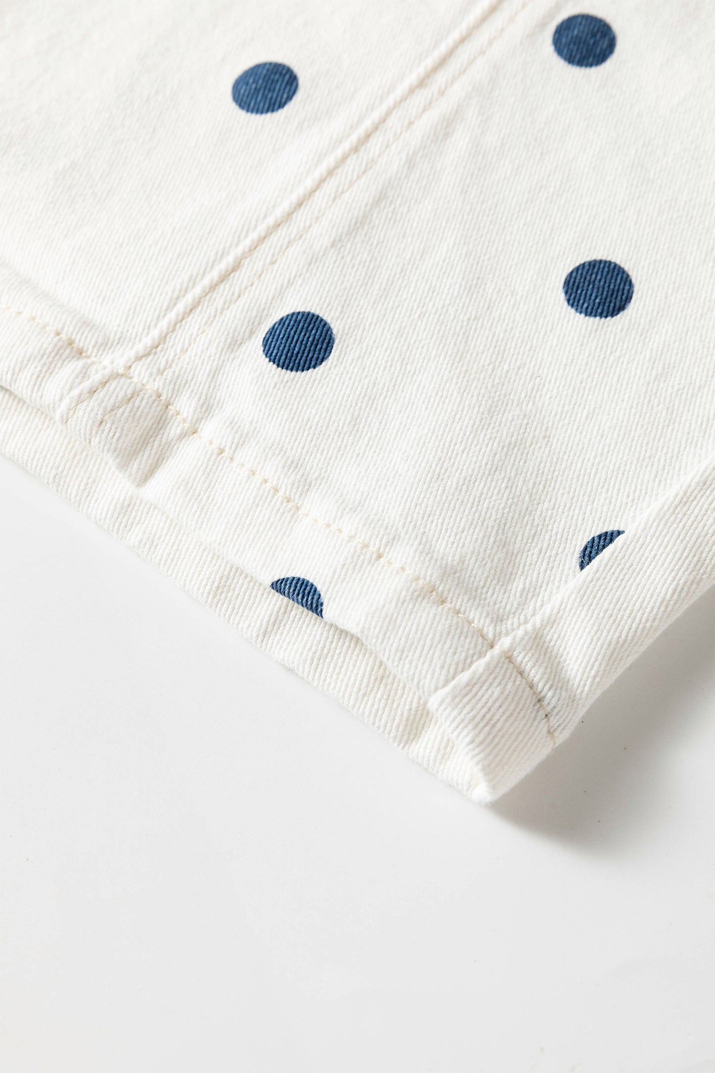 Tailored Seam Polka Dot Print Barrel Jeans