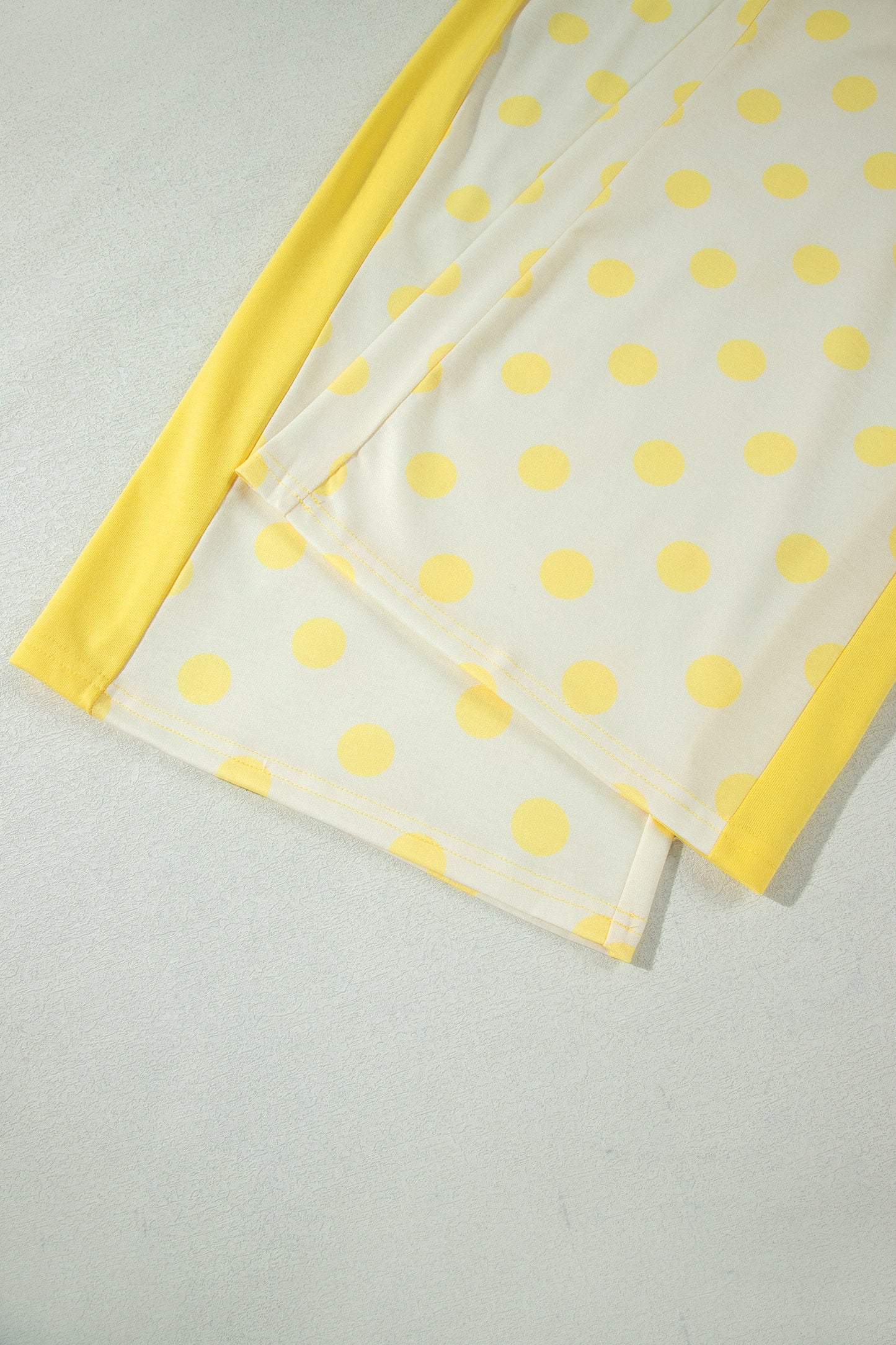 Polka Dot Color Block Wide Leg Pant Set
