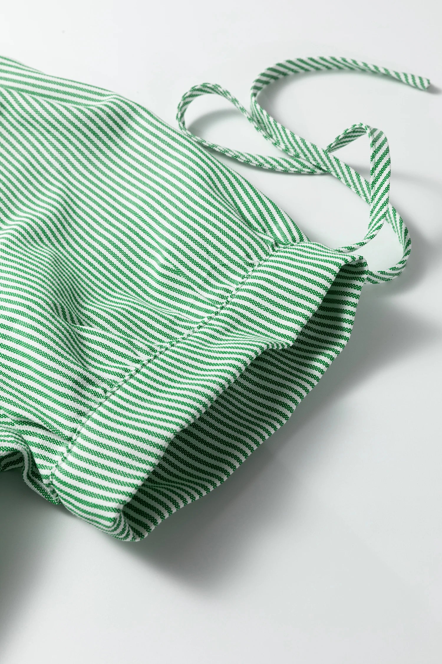 Green striped print collared blouse by Modern Grace featuring split neck and half sleeves, casual stylish top for women.