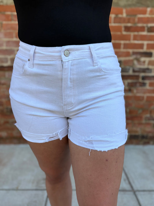 White Denim Shorts