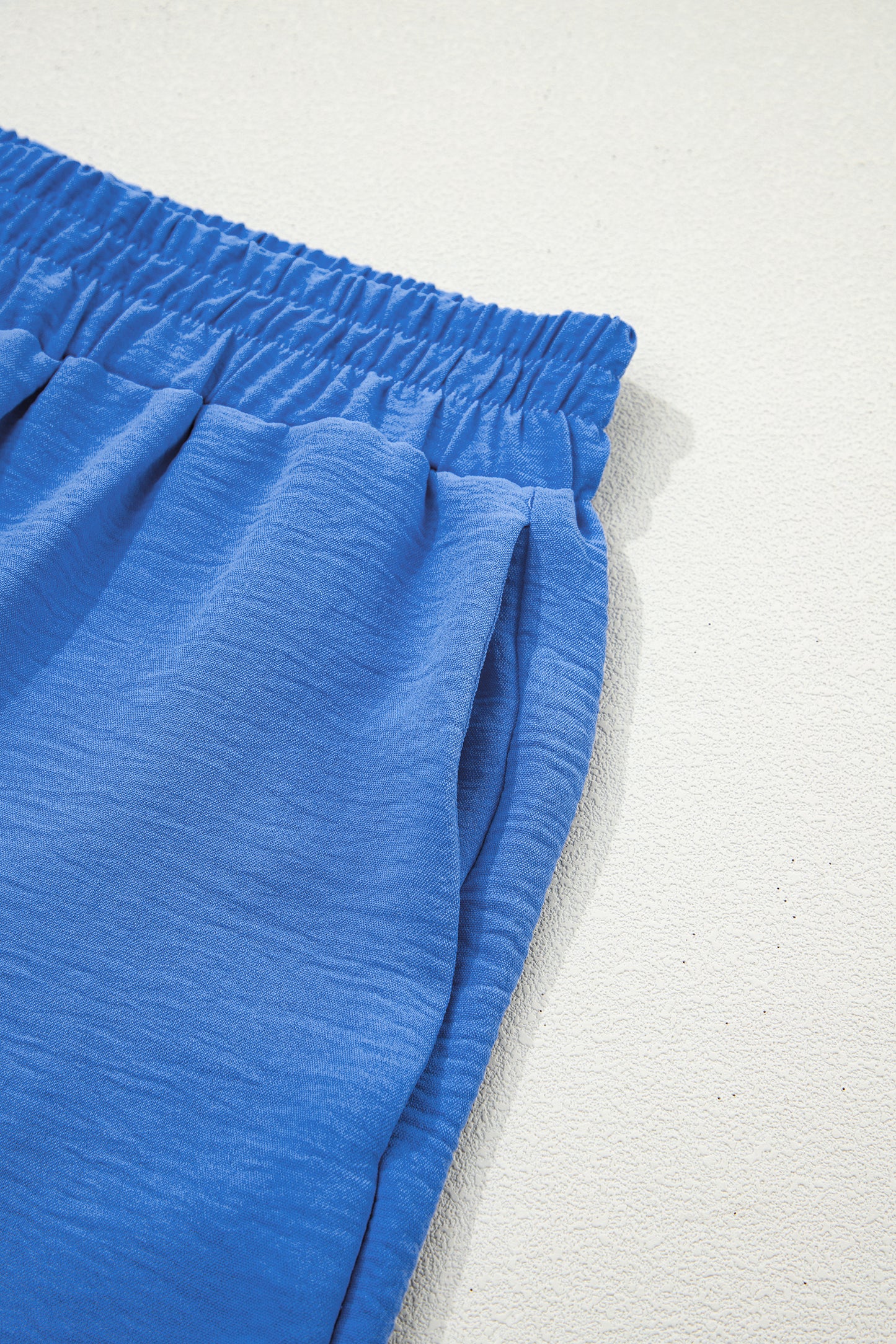 Blue Elastic Waist Casual Skort with Built in Shorts