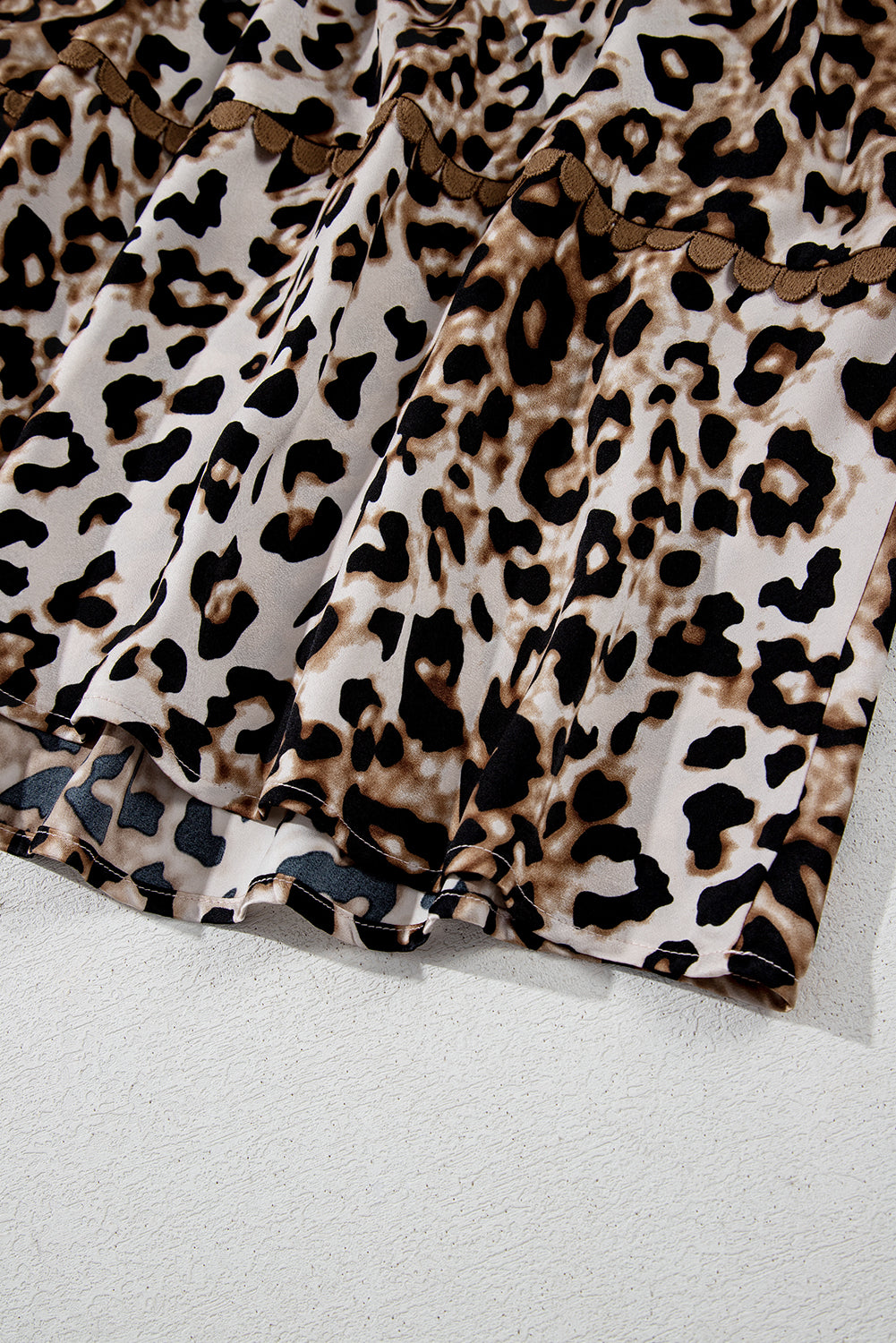 Brown Leopard Print Bubble Sleeve Square Neck Maxi Dress (Warehouse Exclusive)