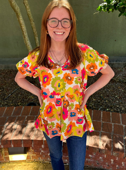 Fall Floral Blouse