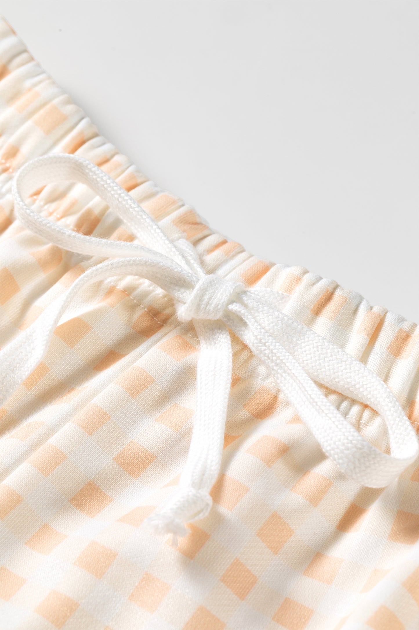 Plaid Baggy Pullover Drawstring Casual Shorts 2-Piece Outfit